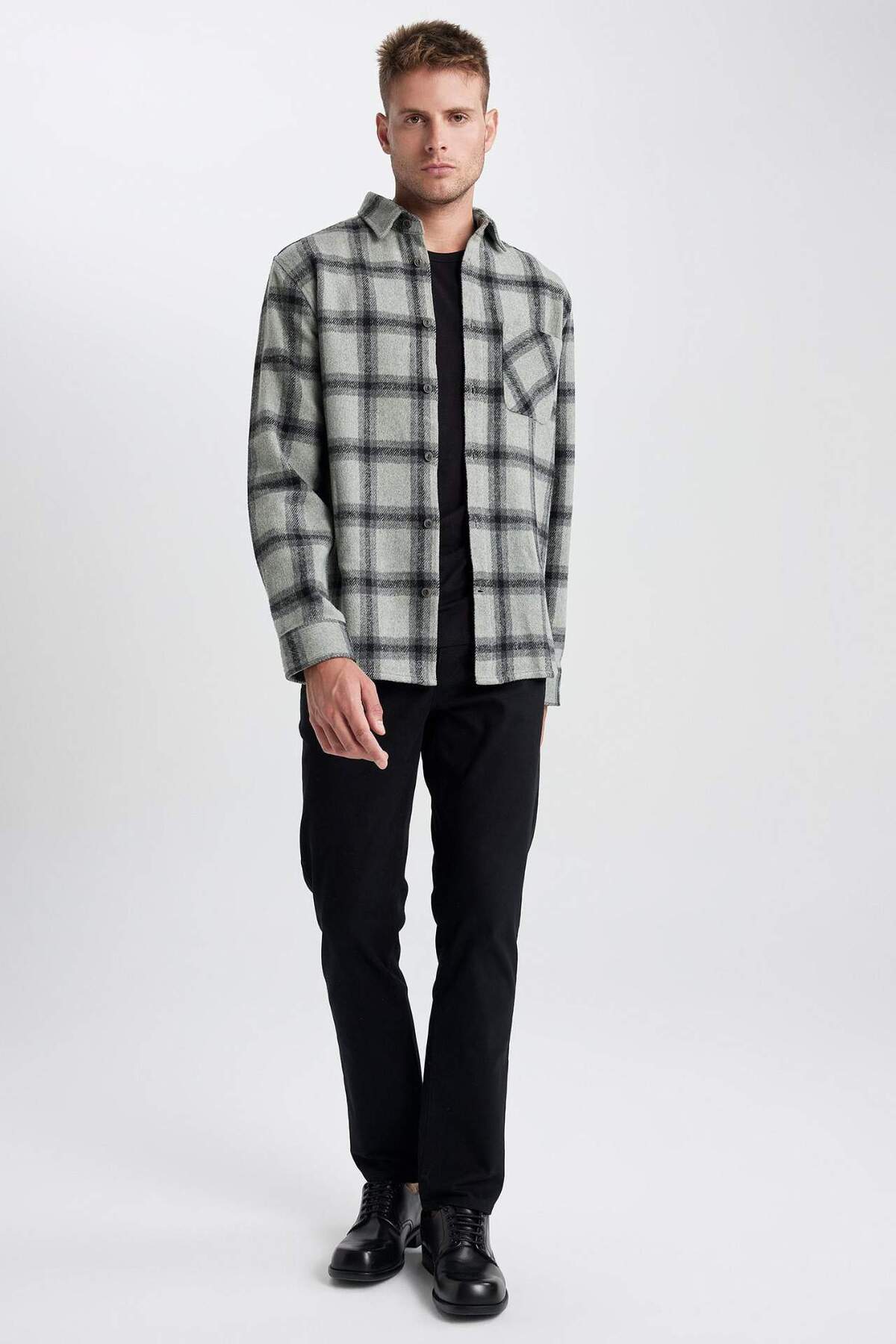 DeFacto-Μακρυμάνικο πουκάμισο Regular Fit Checked Lumberjack A5517AX23AU 6