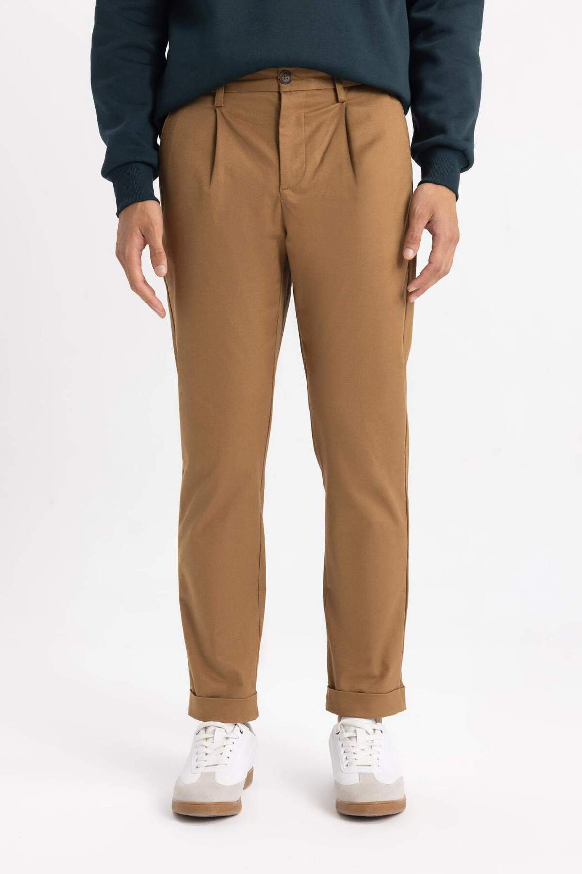 DeFacto-Gabardine Trousers Tailored Regular Fit Double Leg with Pockets A5115Ax23Au 7