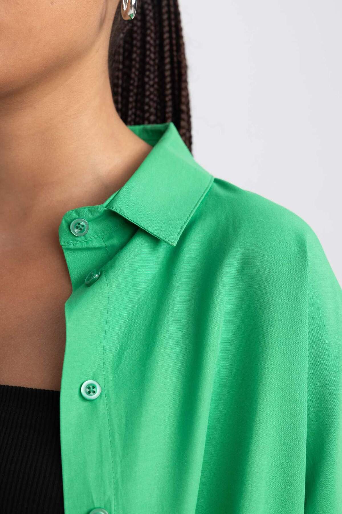 DeFacto-Oversize Wide Fit Košile Límec Popelín Tunika s dlouhým rukávem B0659AXNS 6