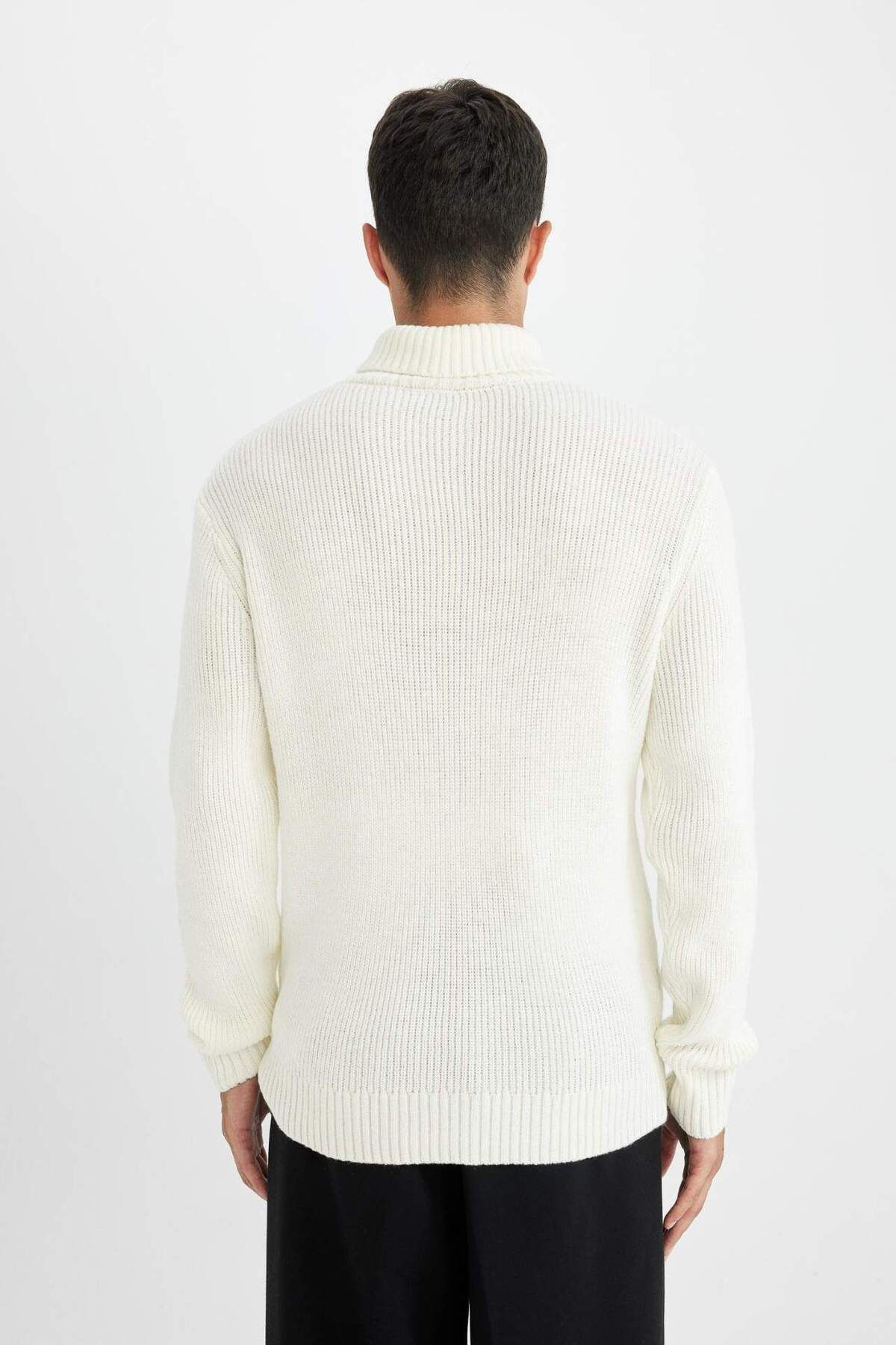 DeFacto-Standard Fit Regular Cut Half Turtleneck Basic Plain Knitwear Sweater A9517Ax23Wn 8
