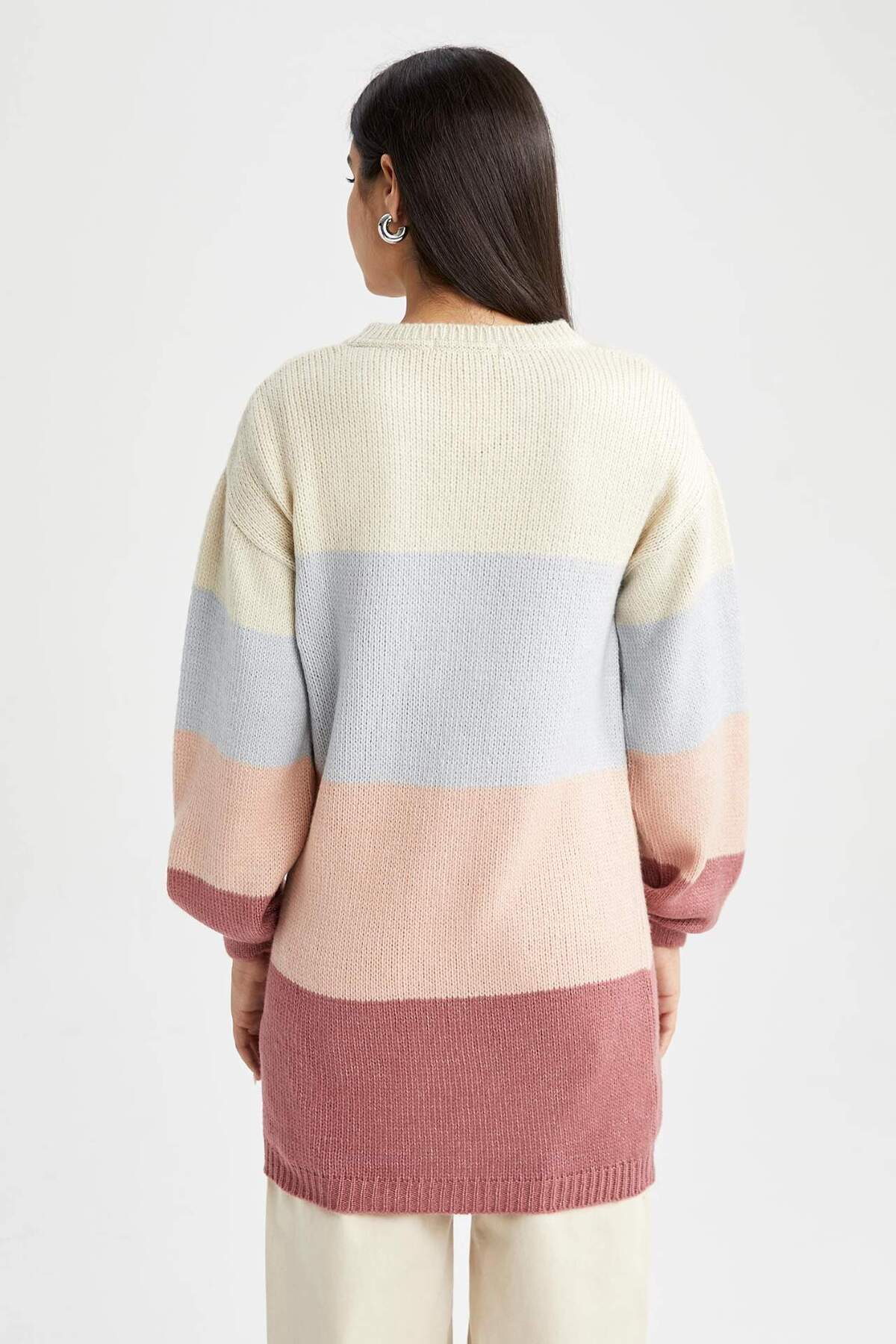 DeFacto-Regular Fit Rundhalsausschnitt Farbblock Basic Plain Tunika Z8082AZ22WN 8