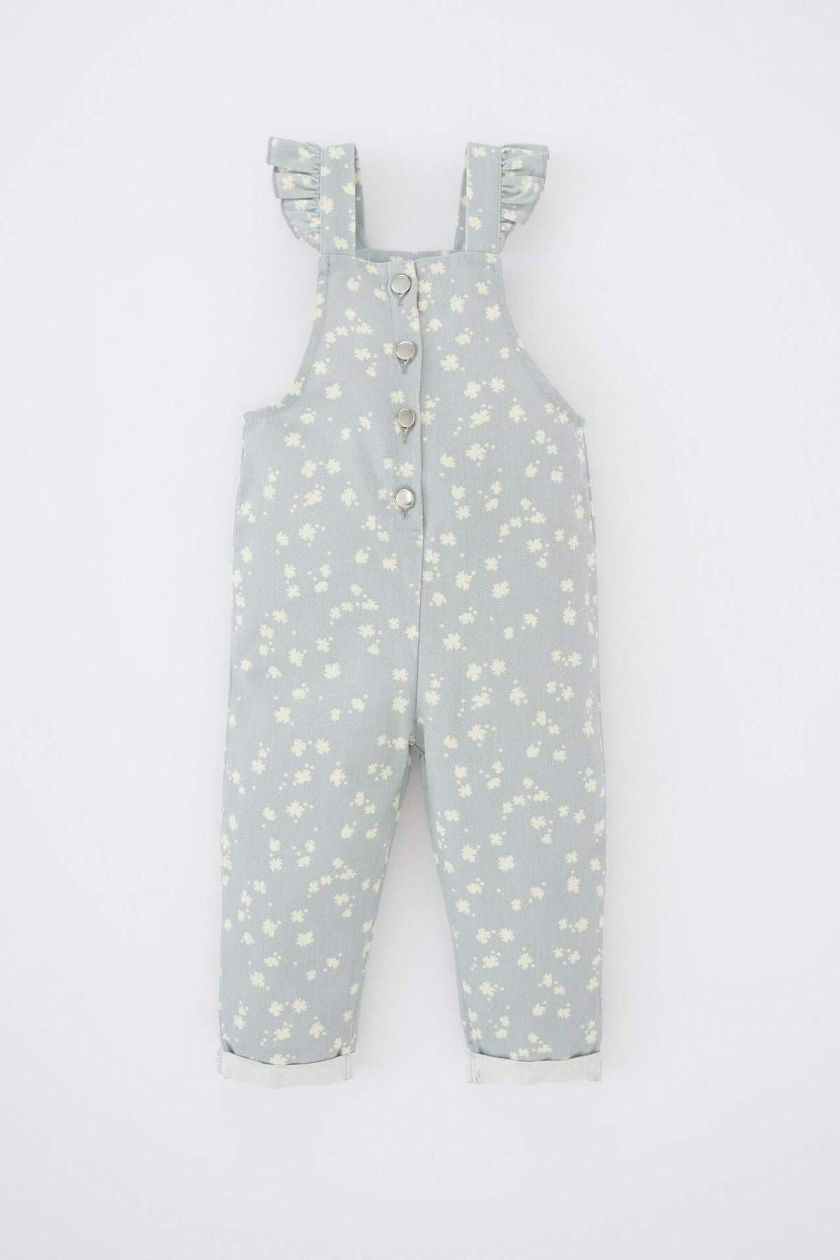 Defacto Kız Bebek Çiçekli Gabardin Tulum Z5148A223SM fotoğrafı 6 (önizleme)