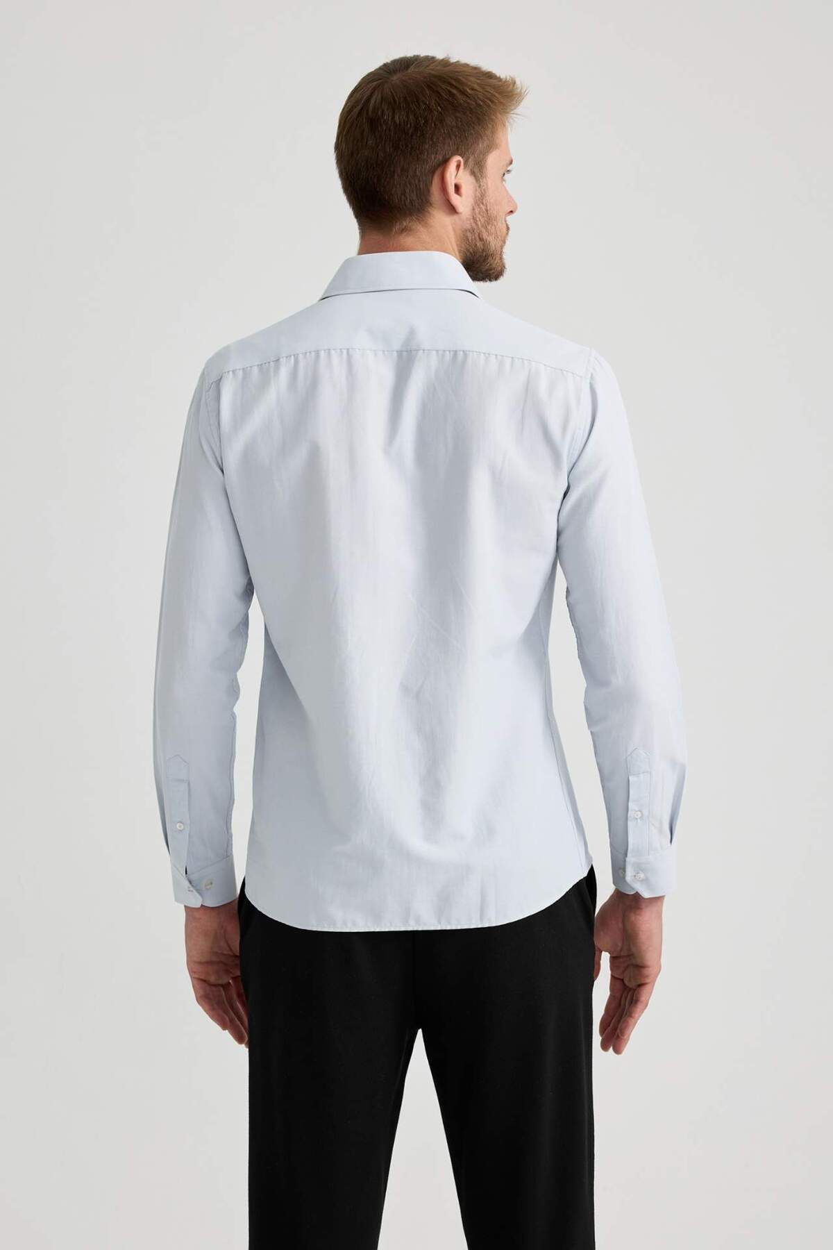 DeFacto-Cămașă din bumbac cu mânecă lungă din popelin slim fit R4340az23sp 6