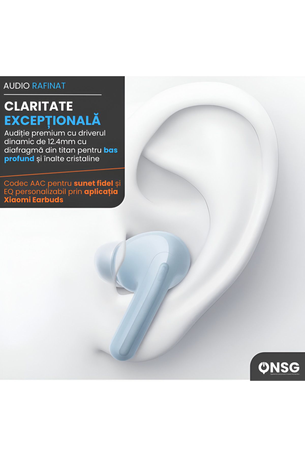 Xiaomi-Căști Redmi Buds 6 Lite handsfree Anc 40db, Bluetooth 5.3, Autonomie 38h, Albastre 3