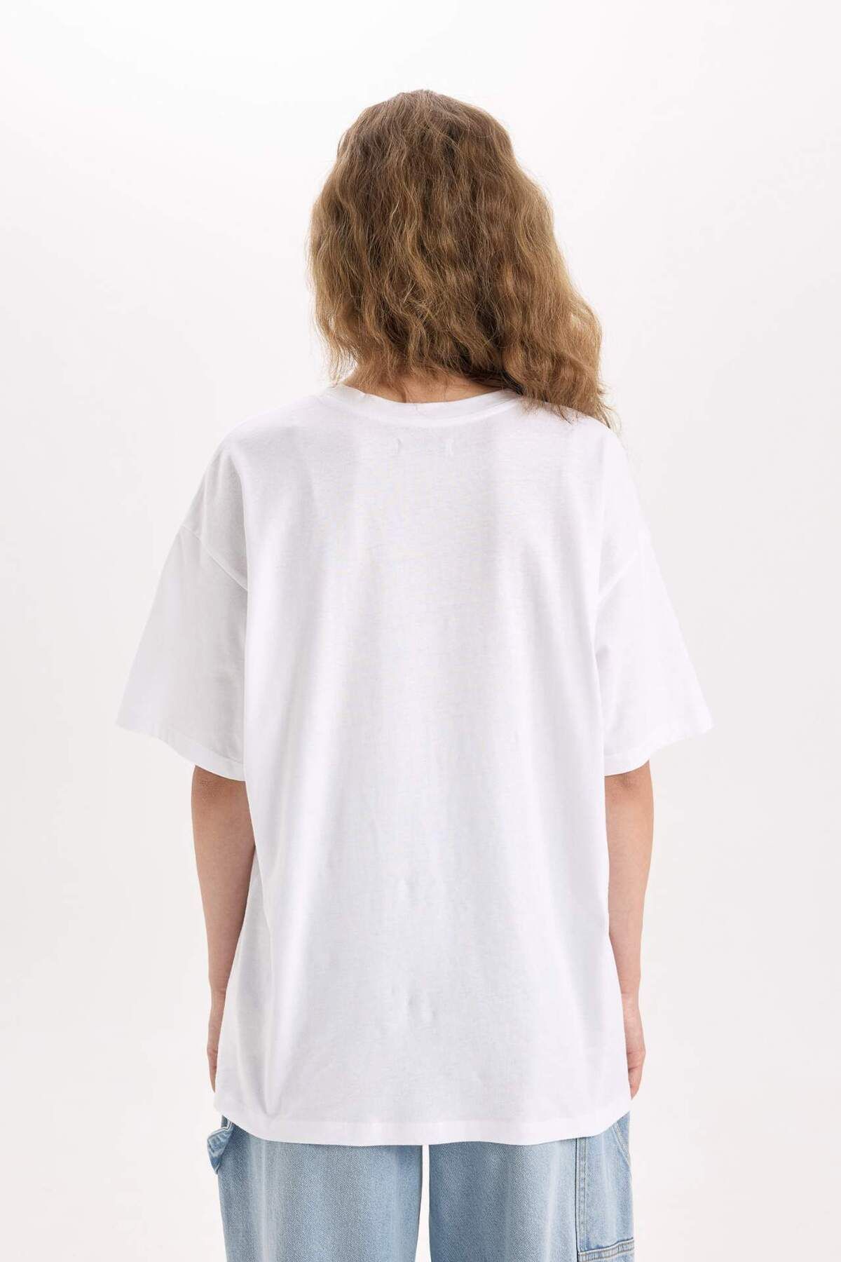 DeFacto-Oversize Fit κοντομάνικο Basic 100% βαμβακερό μπλουζάκι V4136AZ22SP 5