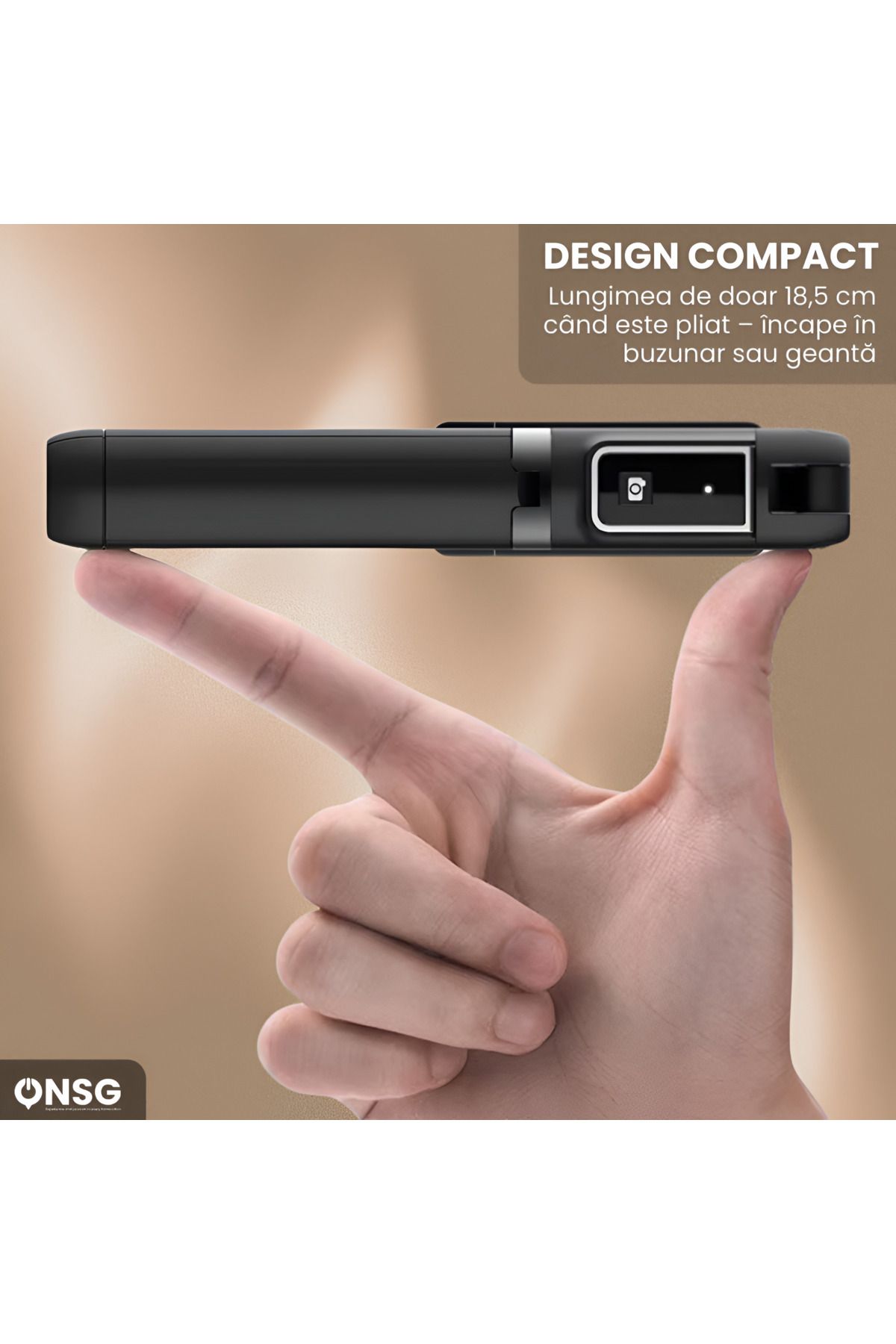 Samsung-Selfie Stick 3-in-1, Bluetooth 5.2, Android Si Iphone, Rotire 360 Grade, Suport Vlogging, Black 4