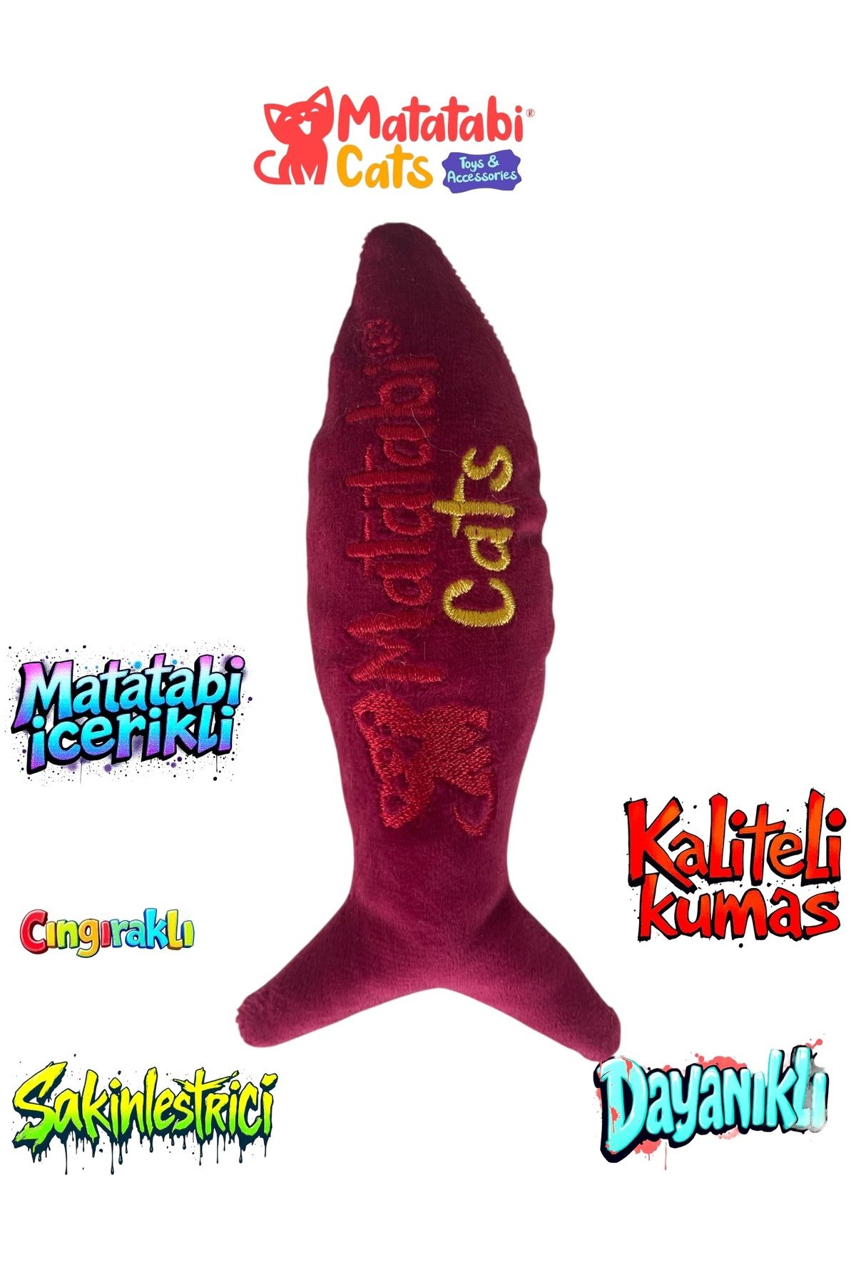 MATATABİ CATS-Jr.fish Sound, Plush Cat Toy 20 Cm with Matatabi Content (Does Not Contain Catnip/herb) 2