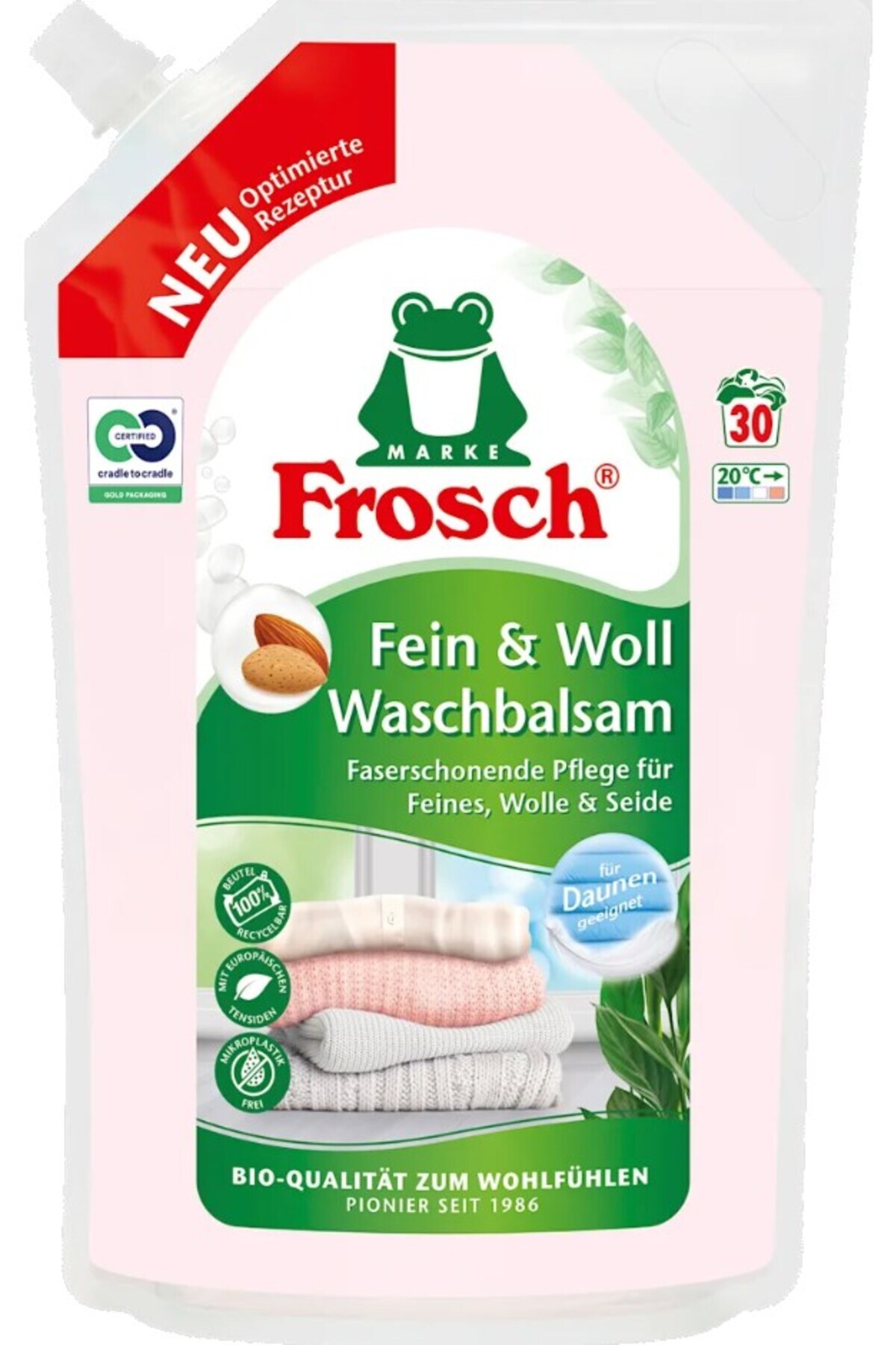 Frosch Badem Özlü Hassas ve Yünlüler İçin Çamaşır Balsamı/Deterjanı 1,44 lt x 3 Adet fotoğrafı 2 (önizleme)