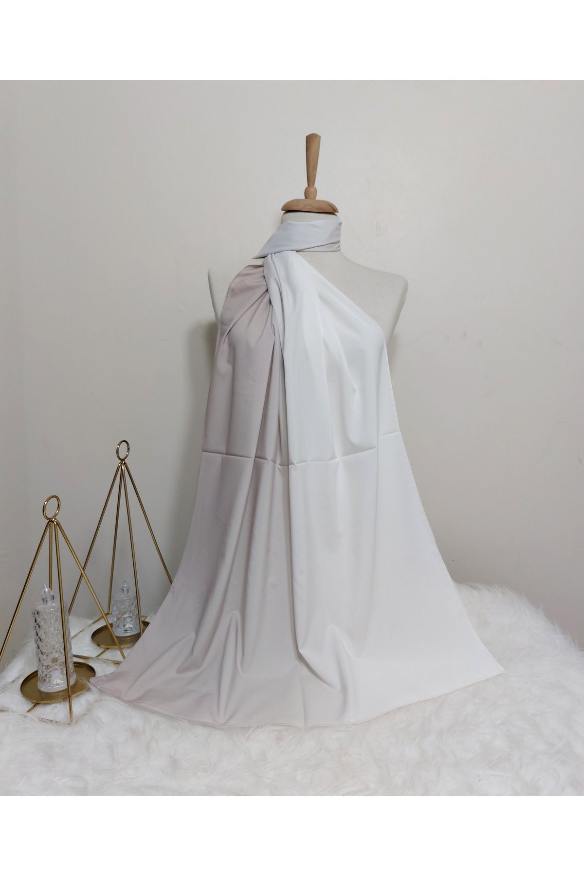 REMOMODA-Italian Chiffon Silky Shawl Gradient Model High Quality 1