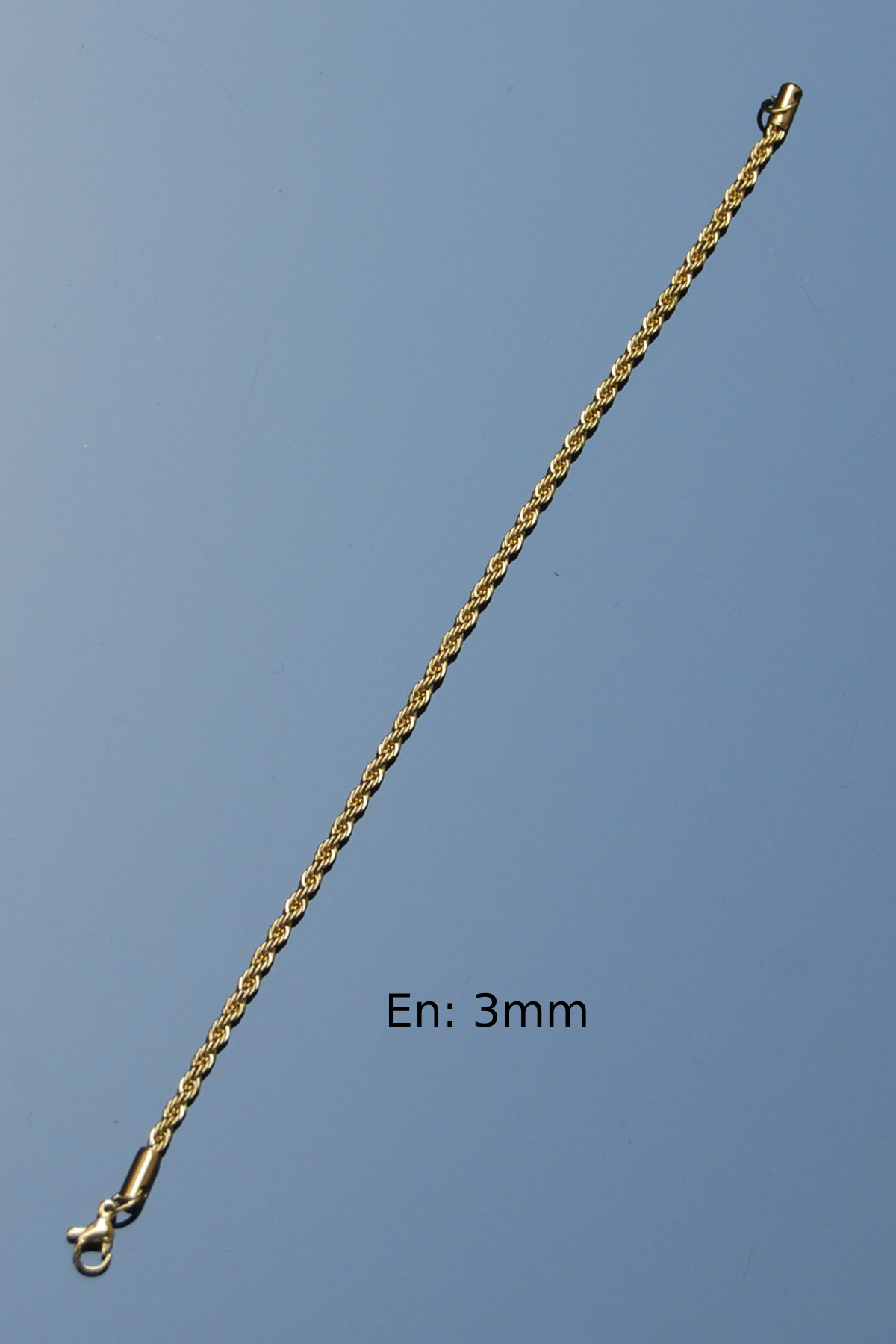 Rua Jewelry Çelik Burgu Halat Bileklik 3 Mm Altın Renk | Kararmaz , Unisex , 2 Yıl Garantili görsel 5