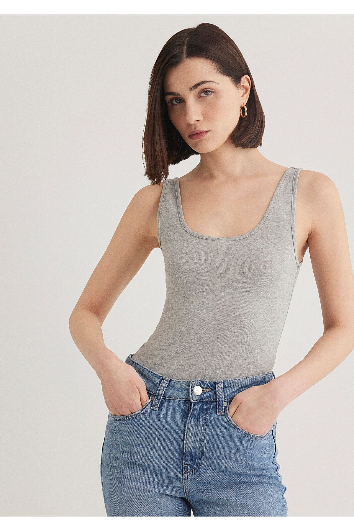 Mavi-2er-Pack Basic-Tanktops für Damen in Grau und Marineblau mit tailliertem Schnitt 1611367 -70490 3