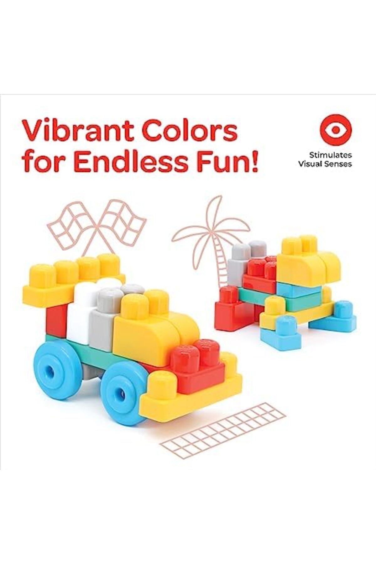 بلاکهای واگن کوچک اسباببازی برای کودکان – اتوبوس مدرسه (۳۰ عددی)