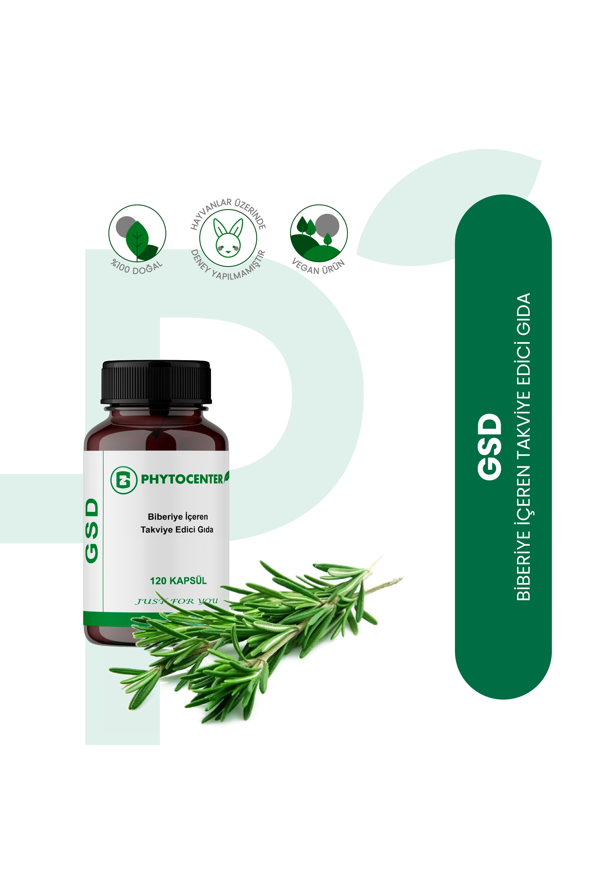 PHYTOCENTER Gsd 120 Kapsül Biberiye Içeren Takviye Edici Gıda Gıda