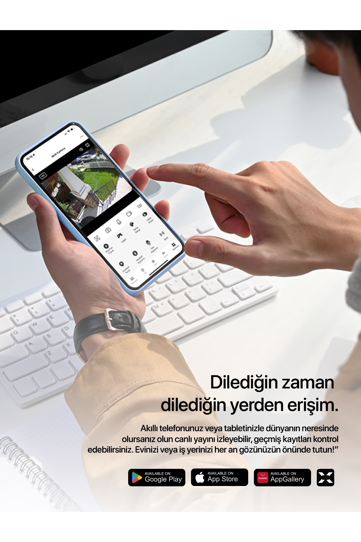 Xenon Smart Akıllı Güvenlik Kamerası PTZ Wi-Fi 350° IP65 Mobil Kontrol IP65 Çift Yönlü Ses Siren ve Led X7266 fotoğrafı 2 (önizleme)