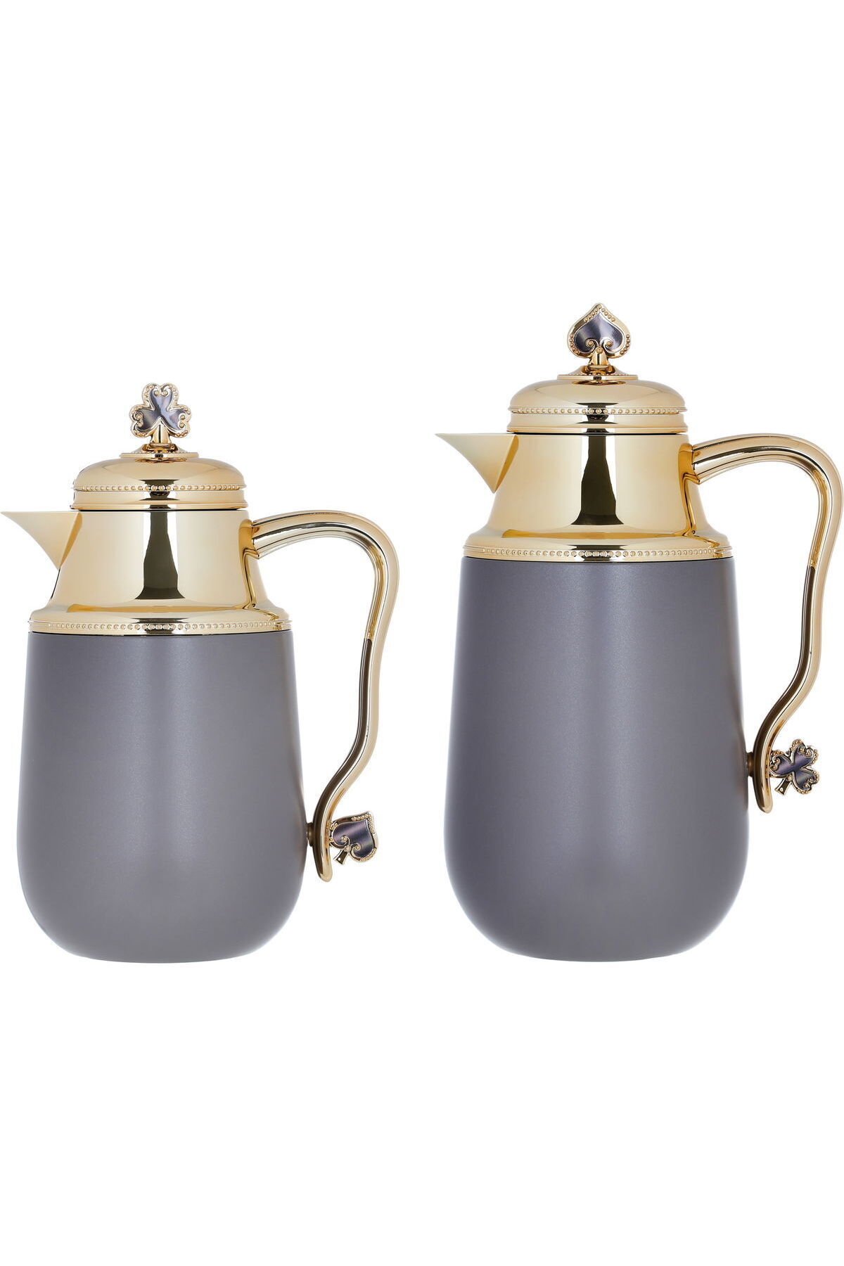 Alsaif Gallery-Fatima Al Saif Gallery Thermos Set, 1/0.7 Liter, Gold, 2 Pieces - Cappuccino 2
