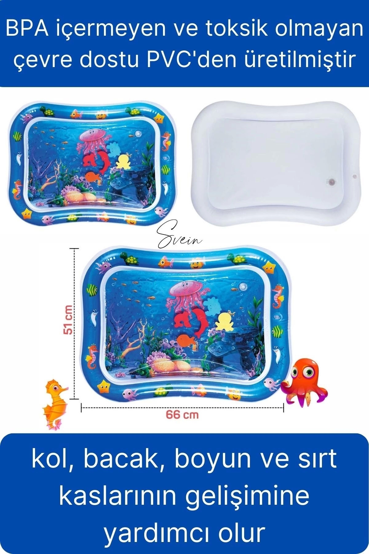 Svein Dayanıklı Sızdırmaz Su Oyun Matı Bebek Aktivite Oyuncağı BPA İçermez Emekleme Zamanı Duyusal Gelişim fotoğrafı 2 (önizleme)