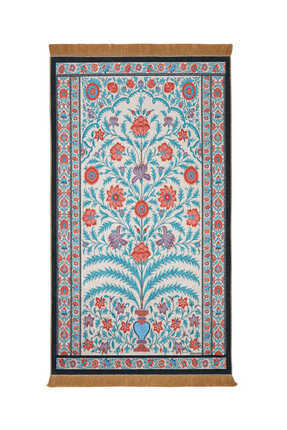 Bursa İpek Ekru Kadife Halı Seccade