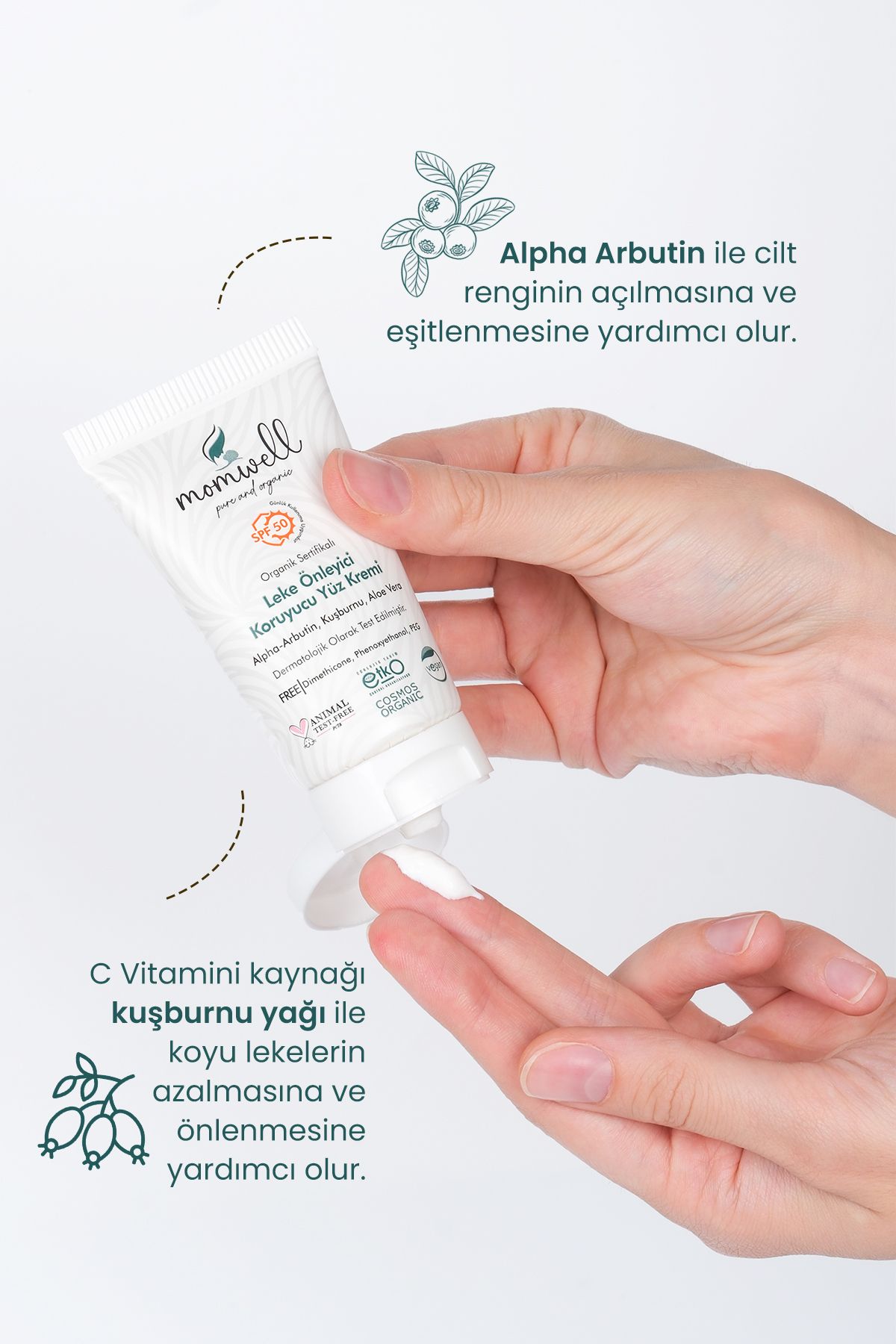Momwell-Spf 50+ Facial Sunscreen |   Anti-Blemish & Organic |   50ml 3