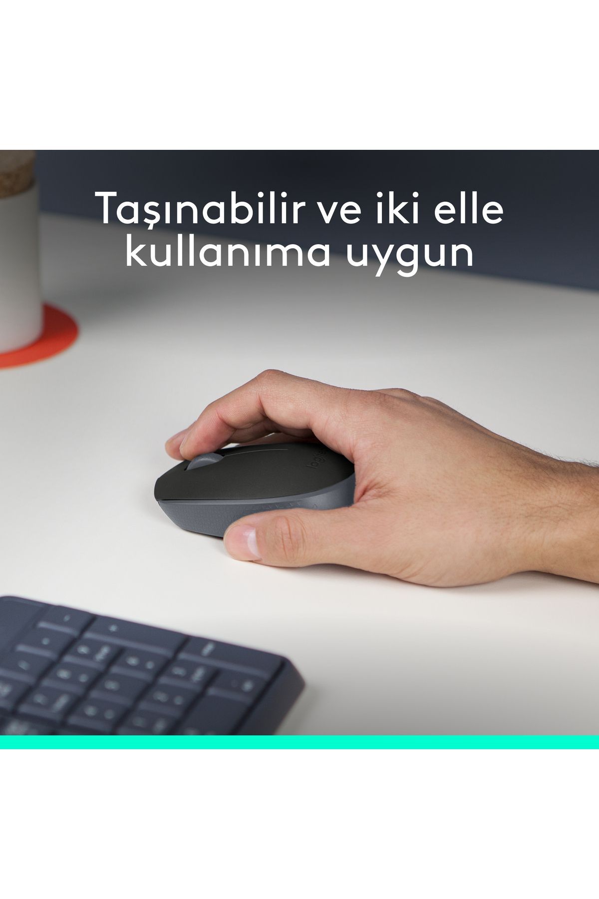 logitech-ماوس لاسلكي مدمج M171 مع جهاز استقبال USB - أسود 910- 004424 3