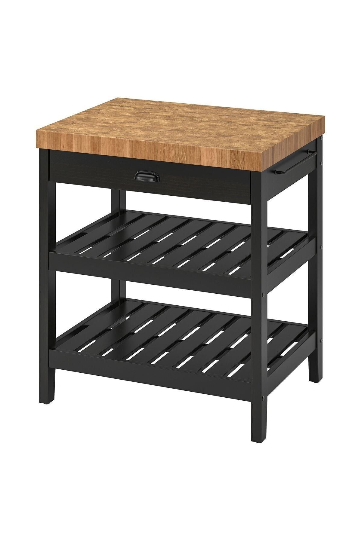 IKEA VADHOLMA siyah-meşe 79x63x90 cm mutfak adası - Fiyatı, Yorumları