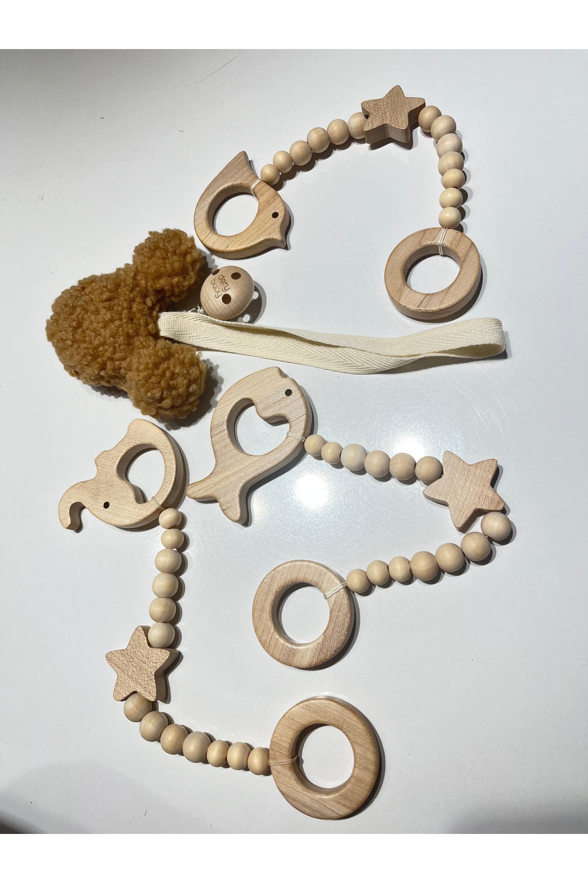 DERY BABY Ahşap Bebek Oyun Alanı (baby gym-aktivite merkezi)(ahşap oyuncaklar MİCKEY EMZİK askısı dahildir) fotoğrafı 5 (önizleme)