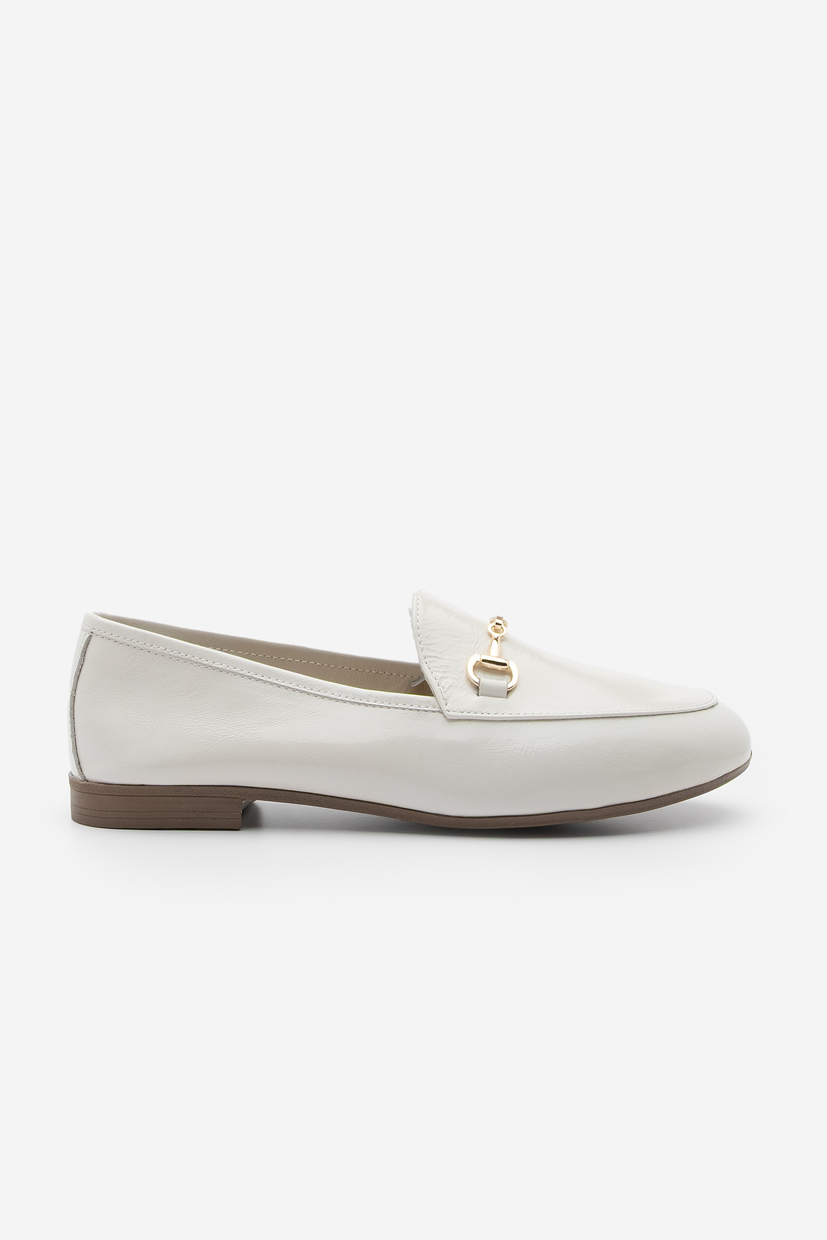 Marjin-Women's Genuine Leather Chain Loafer Casual Shoes Tanle Beige Patent Leather 3