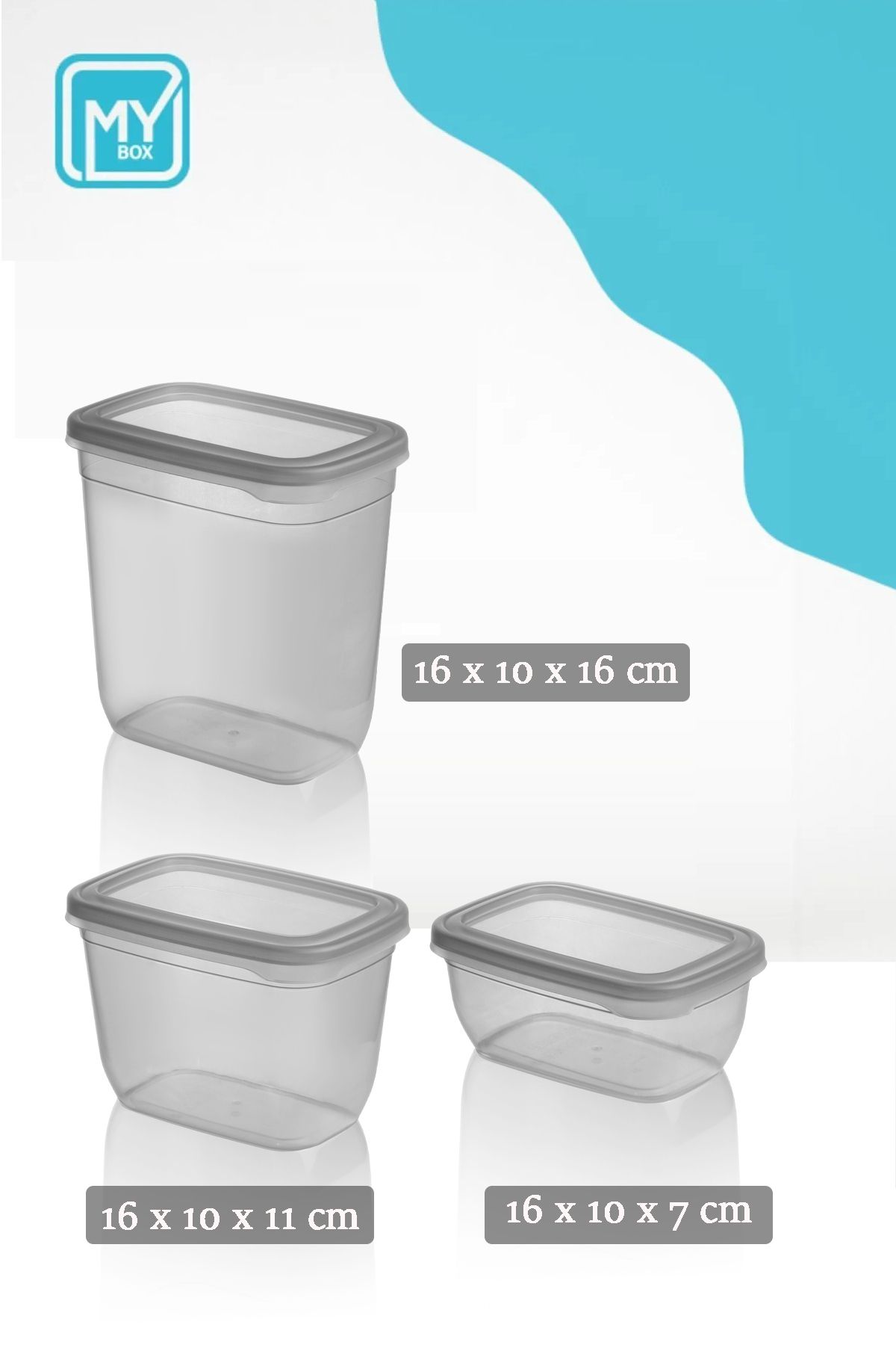 MYBOX-Set of 12 Food Storage Containers - Flour and Pulses Storage Box with Leak-Proof Lid 4X(2000-1300-750ml) 5