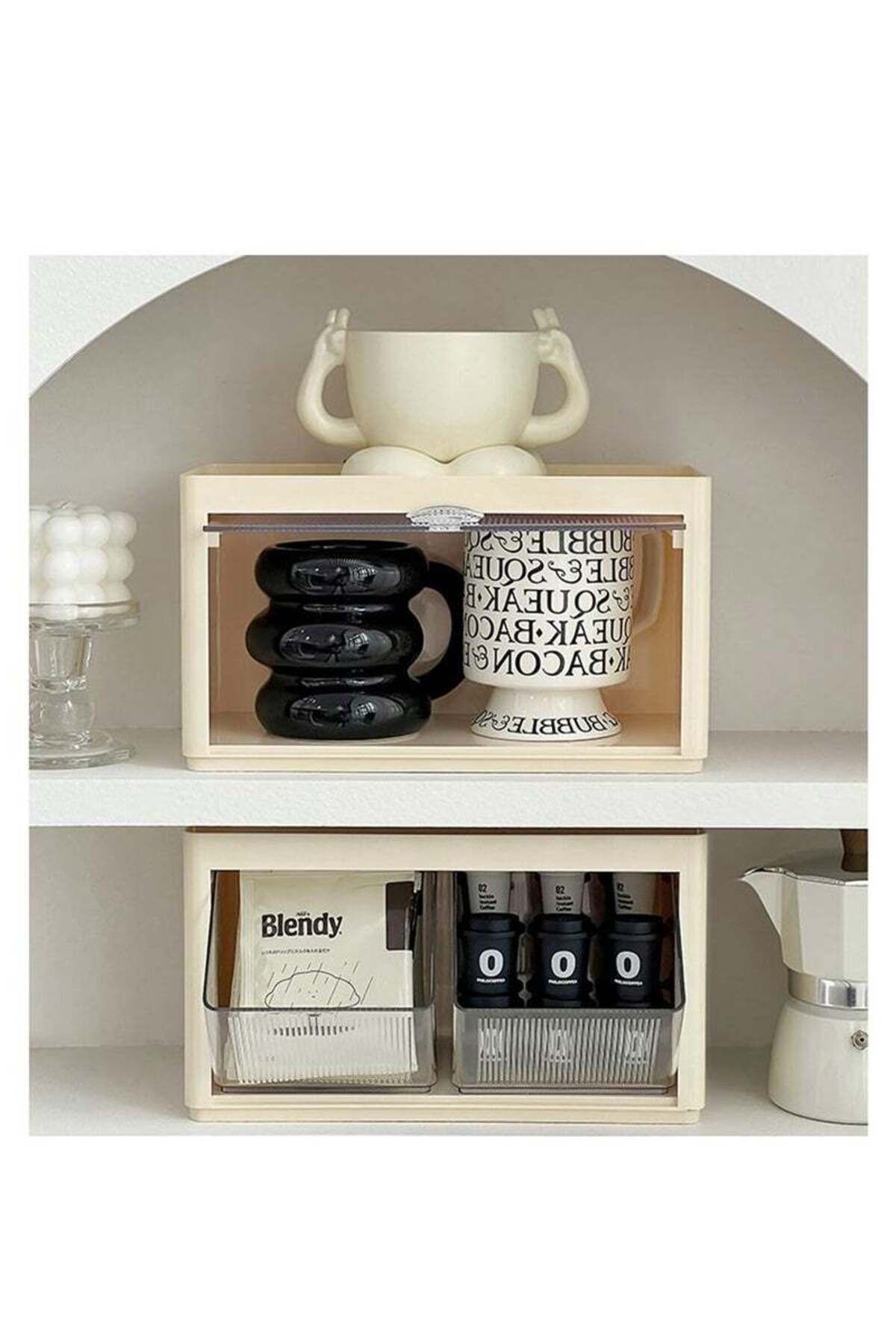 COOYA-Modern Style Tea Bag Box for Countertop, Stackable Design,Lightweight , Sturdy,for Office, Pantry 7