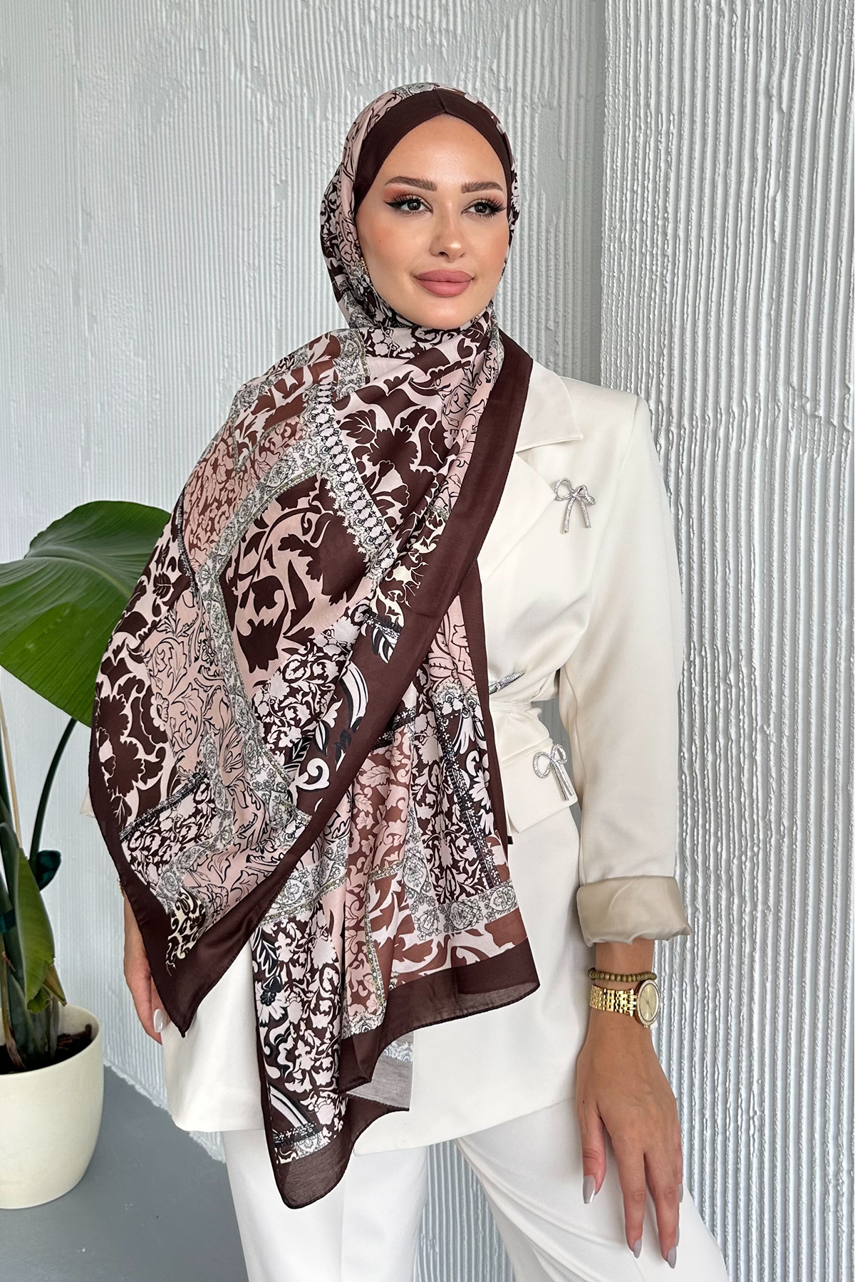Stella Eşarp-Patch Ethnic Patterned Colorful Soft Cotton Shawl 1