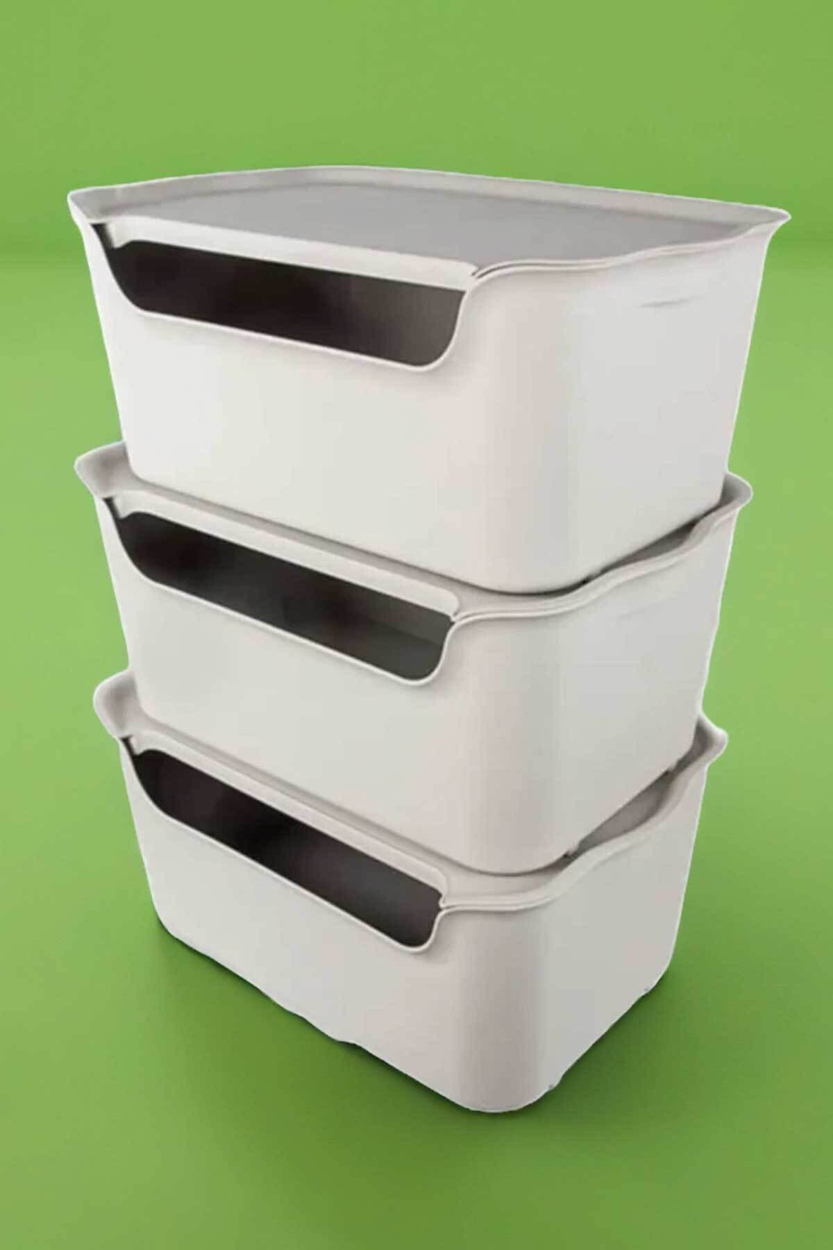 QUTU-Beige Set of 3 - 15L Qatli Organizing Box 1
