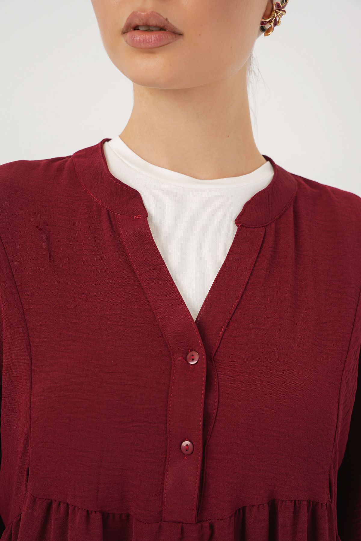 Bigdart-Rochie lungă de damă Hijab 2525 - Roșu Claret 6