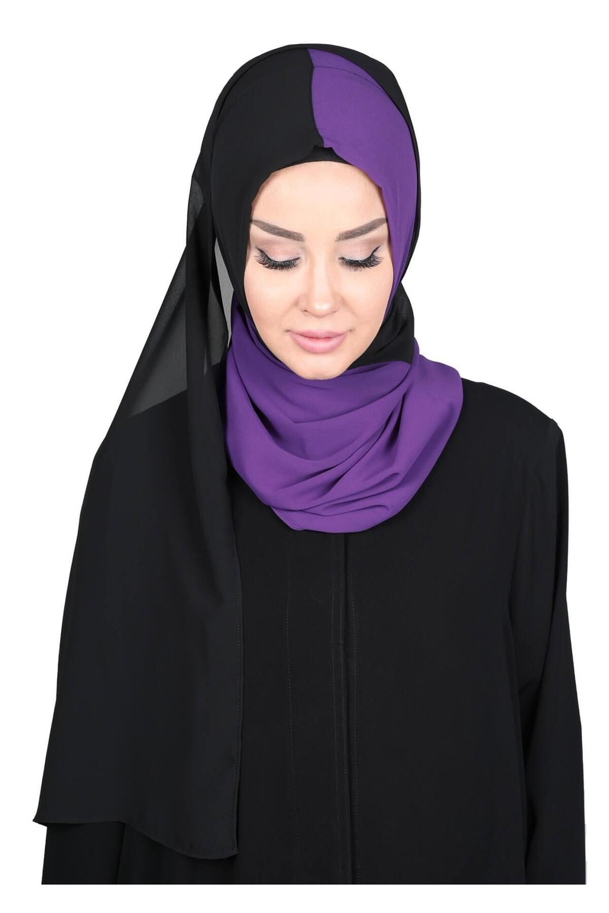 Ayşe Tasarım-Double Color Practical Chiffon Shawl,Ps-102 2
