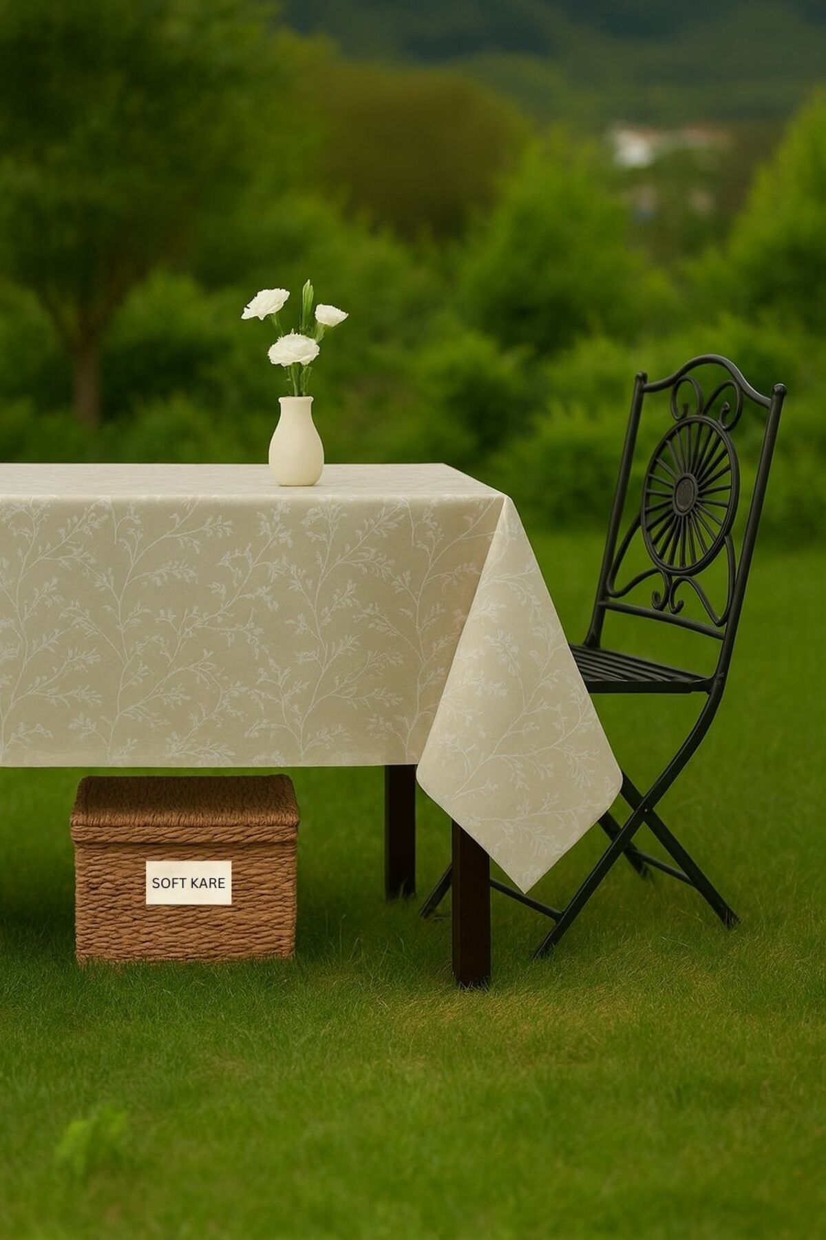Soft Kare-Pvc Fiber Tablecloth – Wipeable, Waterproof, Modern Pattern, for Kitchen and Dining Table 1