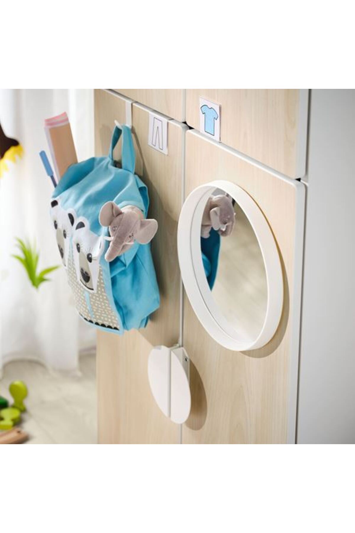 IKEA PLATSA/SMASTAD, çocuk gardırobu, beyaz-huş, 60x42x181 cm fotoğrafı 5 (önizleme)