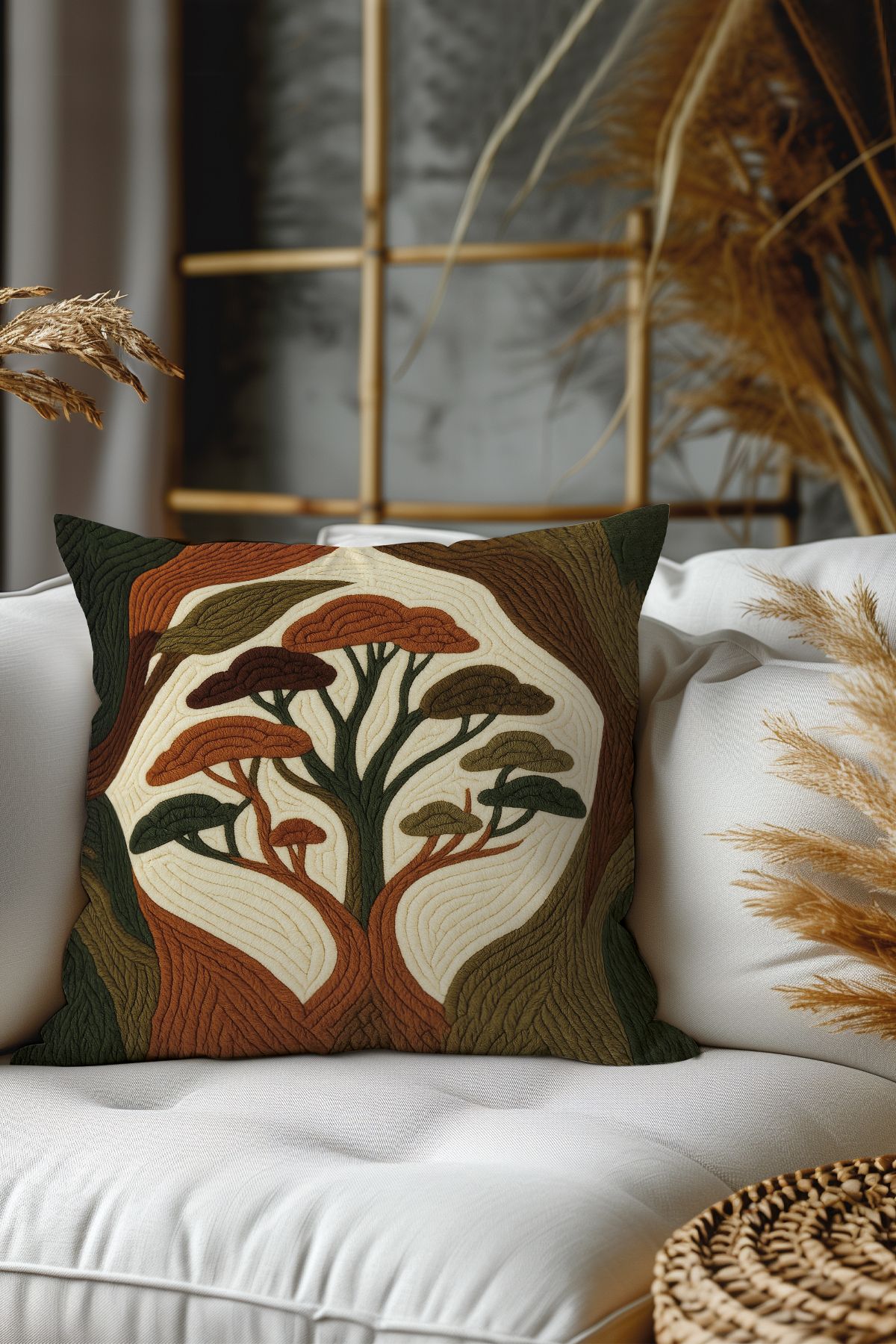 Belle Benoit-Set of 2 Embroidery Patterned, Double-Sided Printed, Decorative Throw Pillow Case – Bohemian Style, Zippered 3