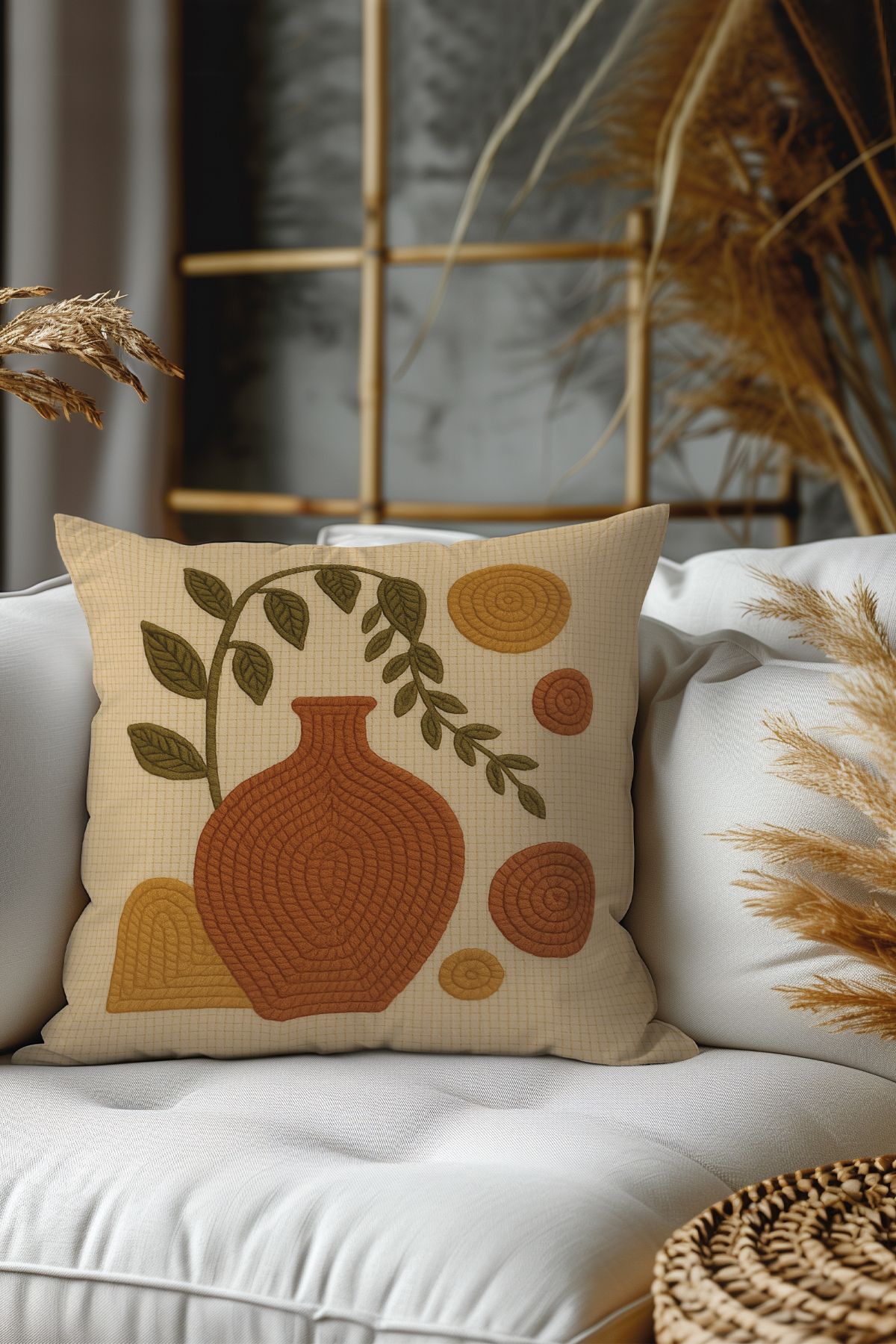 Belle Benoit-Set of 2 Embroidery Patterned, Double-Sided Printed, Decorative Throw Pillow Case – Bohemian Style, Zippered 2