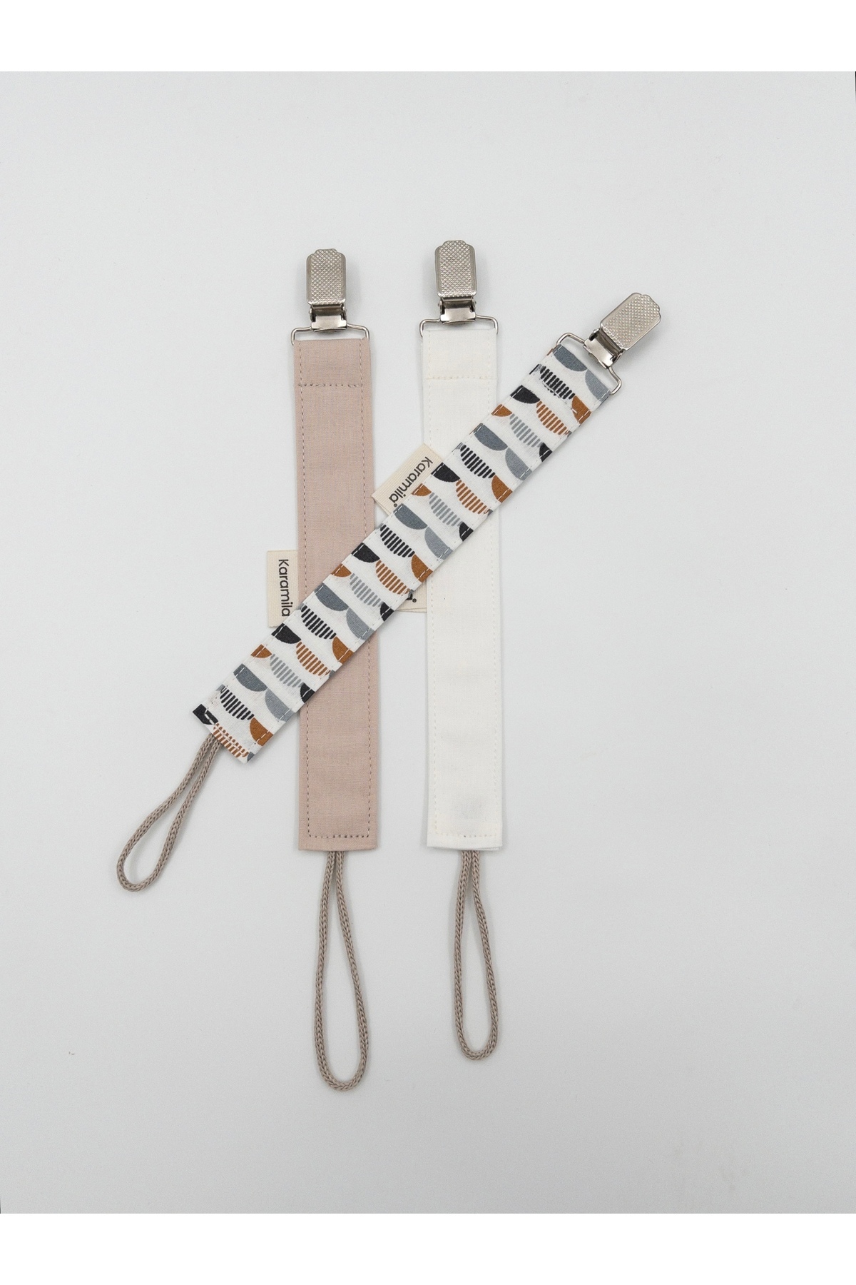 KARAMİLA 3’lü Set Bebek Emzik Askısı - Emzik Zinciri - Emzik Tutacağı Renkli Set fotoğrafı 2 (önizleme)