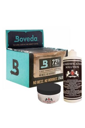 Boveda 72% 60g – 12’li Humidor Nemlendirici Paket + Saf Su & Jel Hediye