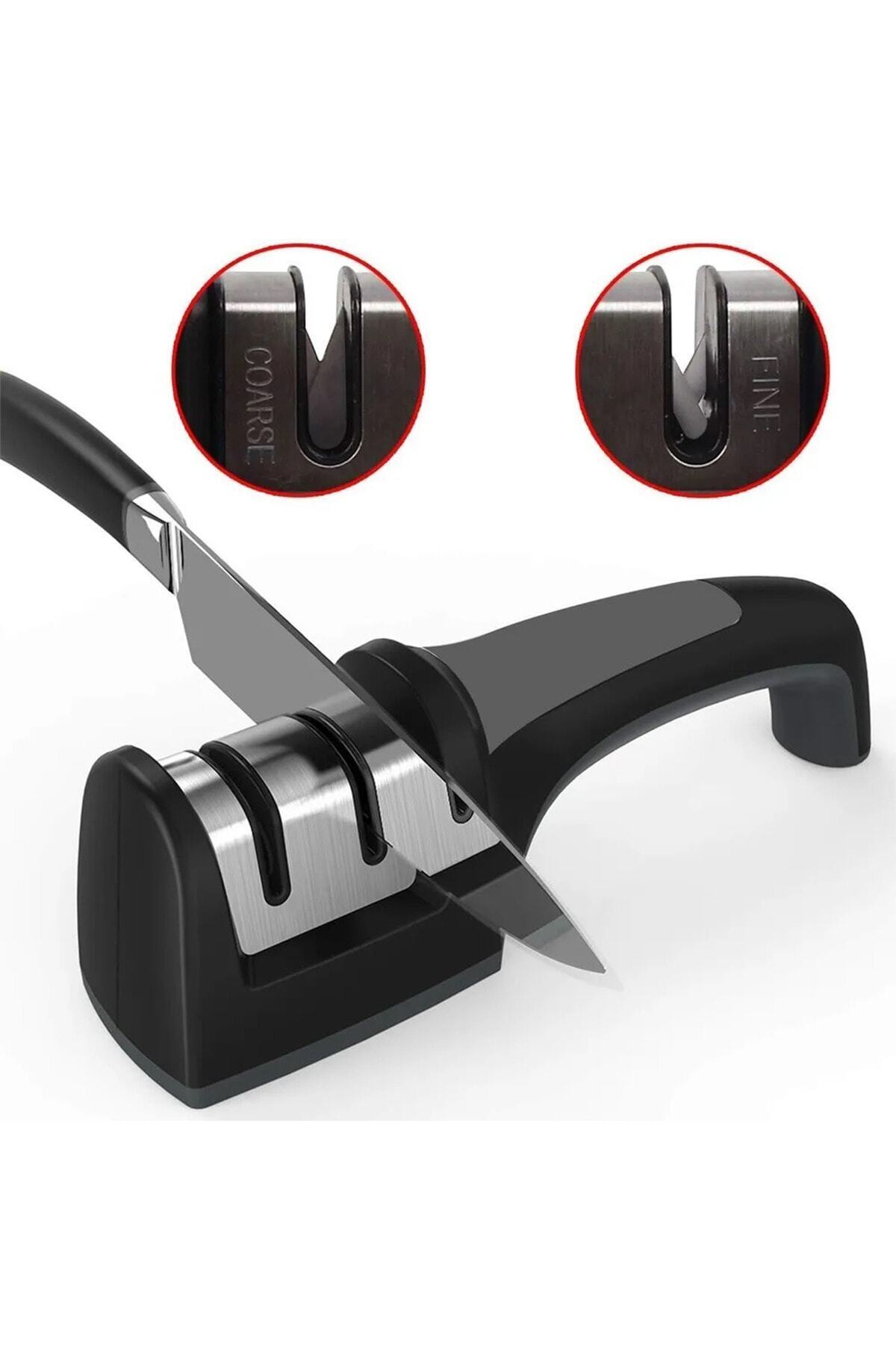 Soillium Bıçak Bileyici 3 Açılı Elmas Seramik Tungsten Ergonomik Masat Profesyonel Çelik El Bıçakları Bileme
