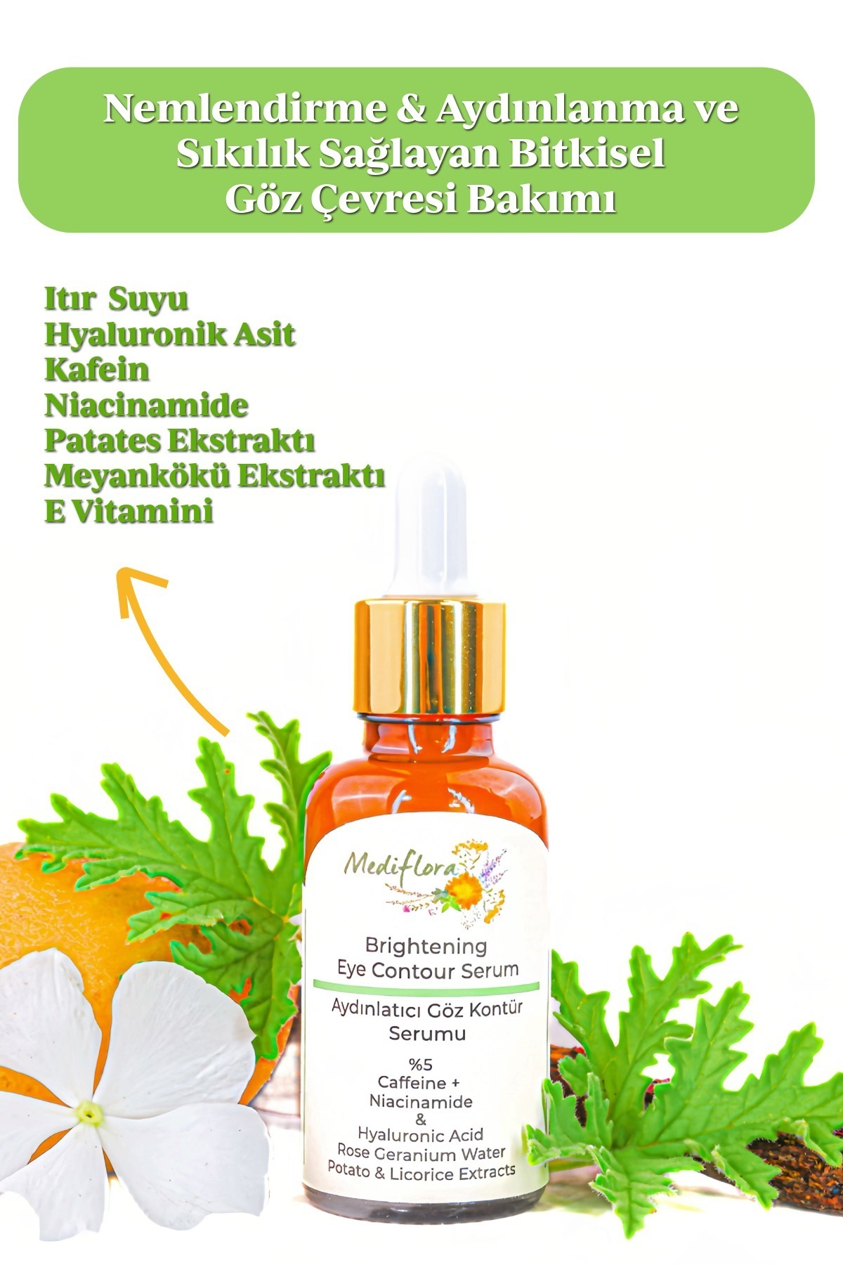 Mediflora-Brightening Eye Contour Serum Caffeine 5% Niacinamide 5% 1