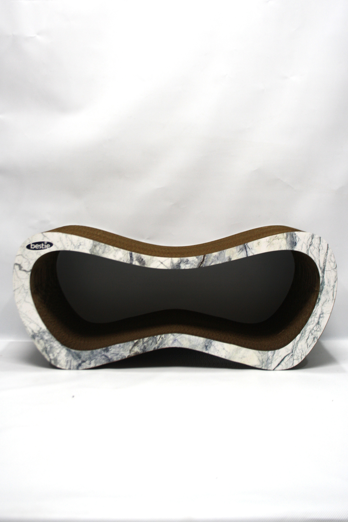 Bestie-Cat Scratching Sofa Cardboard Cat Scratching Horizontal Scratching- Large (59X24X26 cm)- 3D Marble Pattern 2