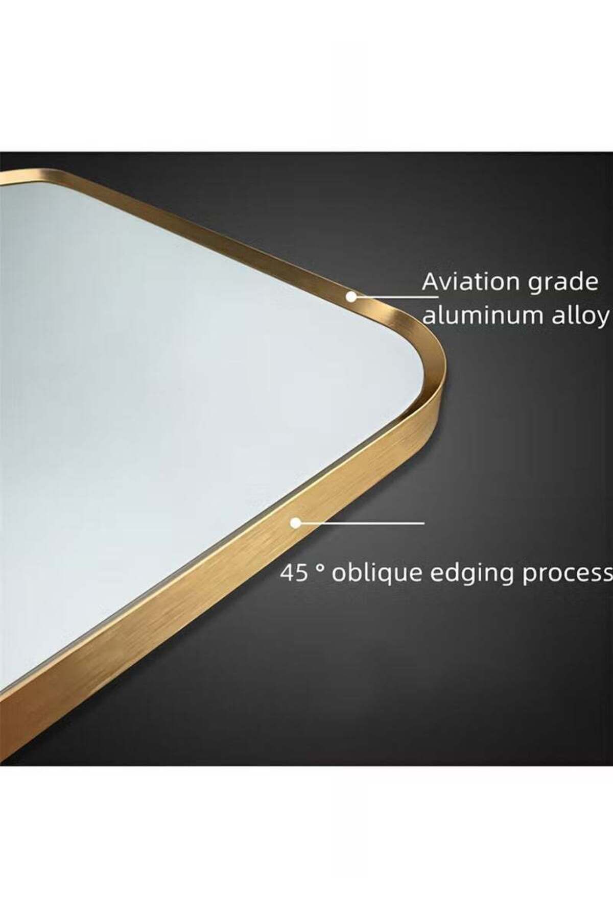 Taimi-Wall Mirror70x70cm-Elegant Design Mirror with 3-Back Light Levels Golden Frame-for Makeup,Enterway 5