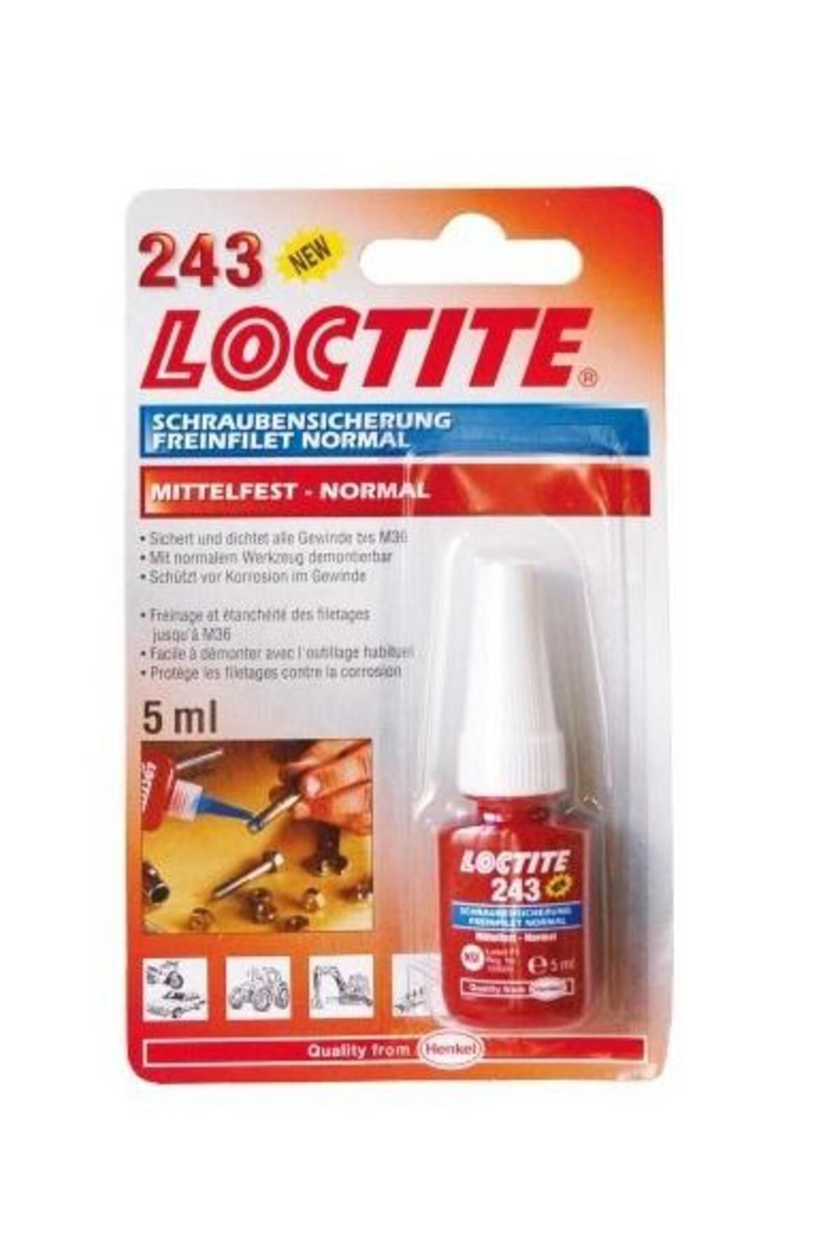 Henkel-Filet Asigurator LOCTITE 243 BC 1370555, volum 5 ml, rezistență medie, albastru, pentru componente 1