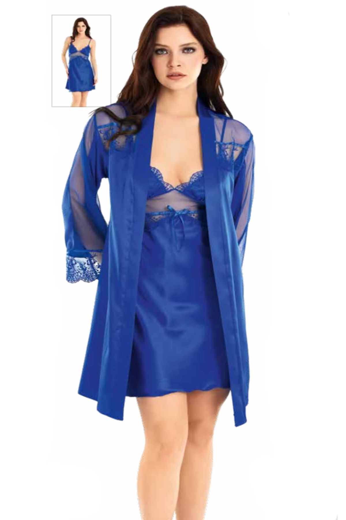 Genel Markalar İç Giyim MOONGİRL Saten Kısa İkili Gecelik Takım