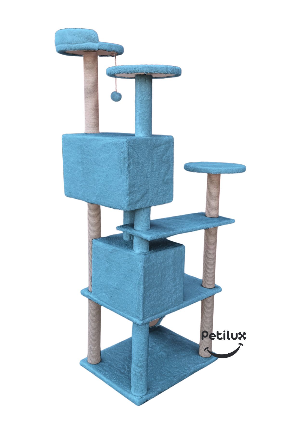 Petilux-Multi-Storey Cat House and Scratching Tower Cat Play and Rest Area with Jute Drawstring Scratching Area 3