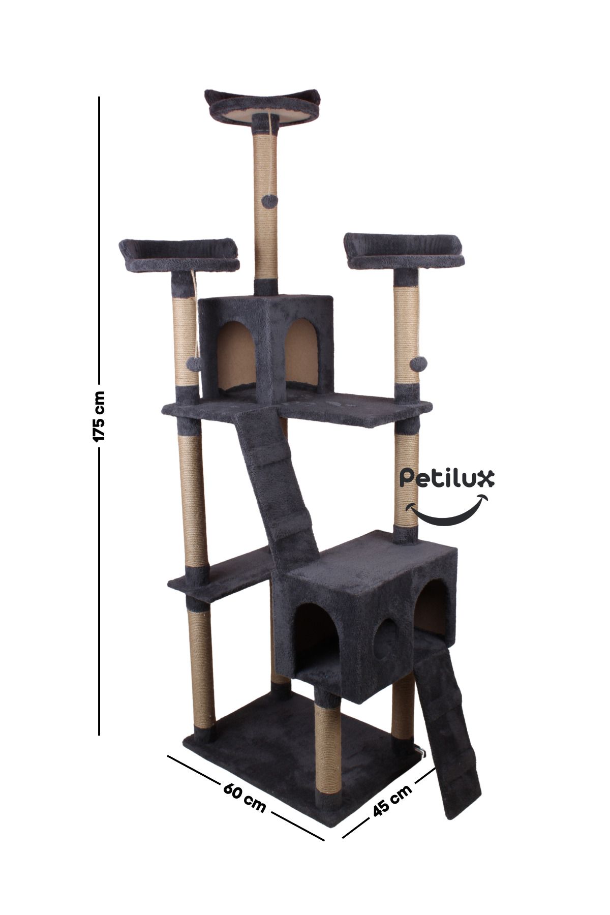 Petilux-New Multi-Storey Cat House with Residence Design Jute Drawstring Scratching Tower and Resting Area 4