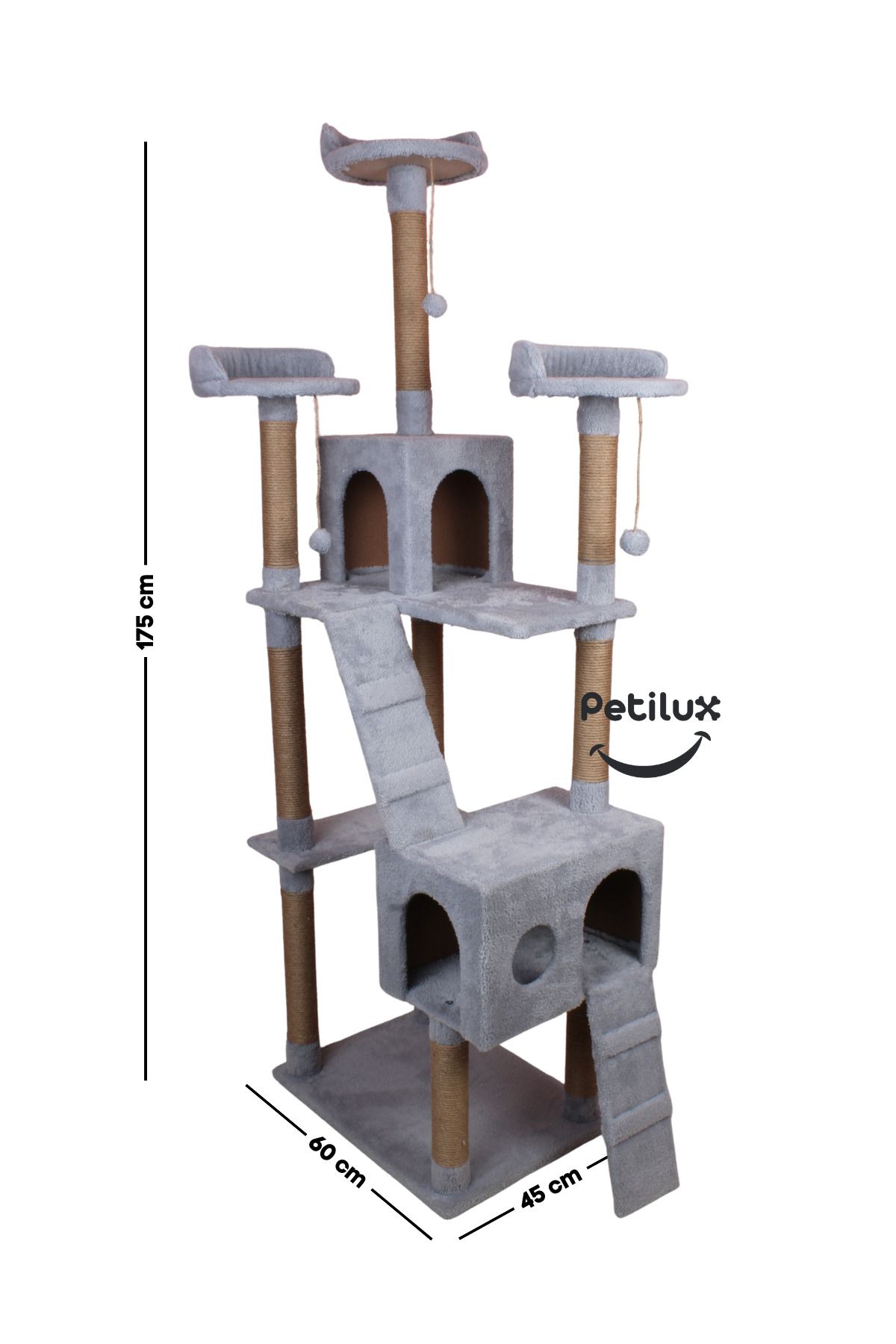 Petilux-New Multi-Storey Cat House with Residence Design Jute Drawstring Scratching Tower and Resting Area 4