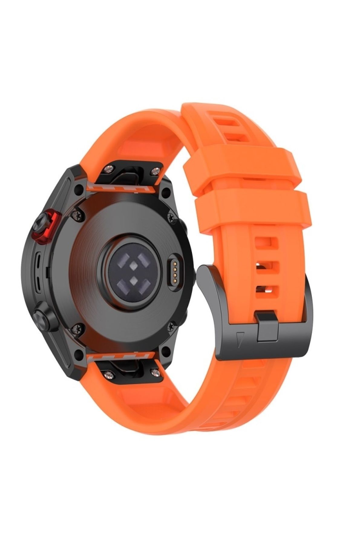 eR D L-Silicone watch strap compatible with Garmin Fenix 6, Fenix 6 Pro, strap width 22 mm, orange, eR D L 3