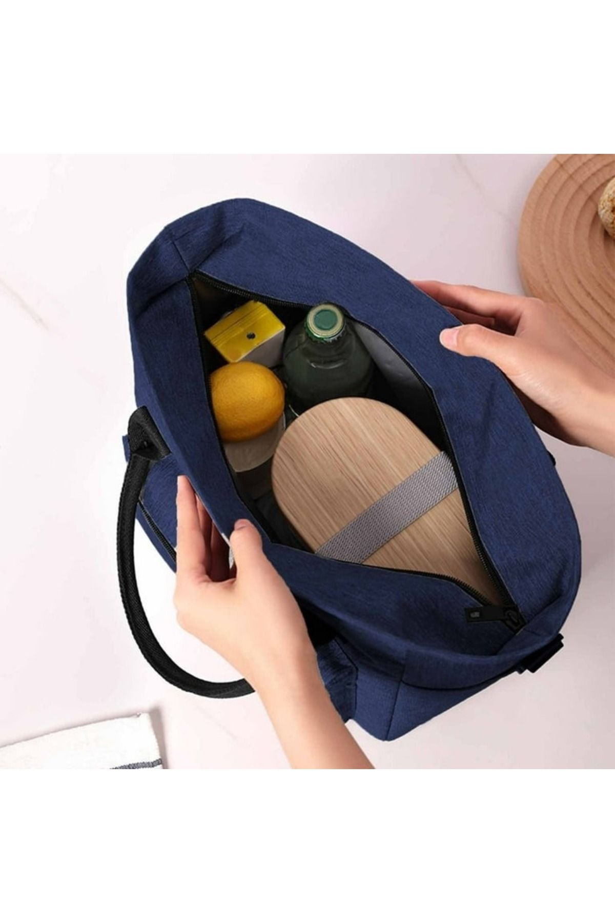 Generic-Blue Large Capacity Insulated Freezable Reusable Lunch Bag – Keeps Food Fresh for Hours 3