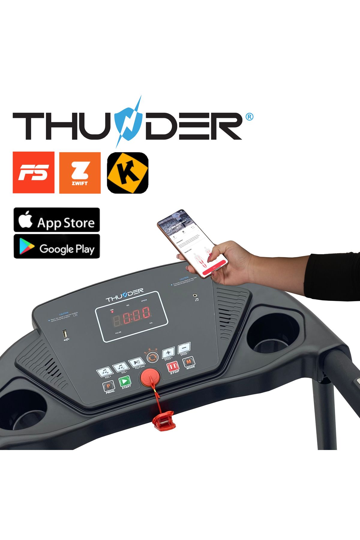 Thunder-Treadmill, Ts-G8000, Bluetooth, max speed 10km/h, max supported 90kg, 12 preset programs 5